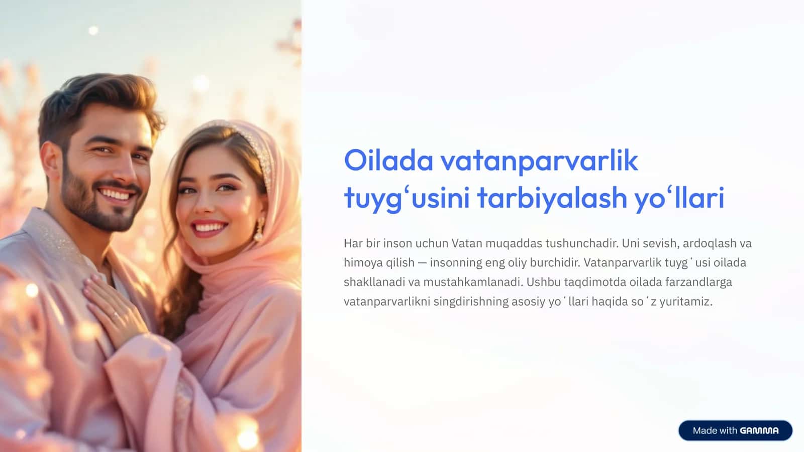 Vatanparvarlik tuyg’usini tarbiyalash yo’llari