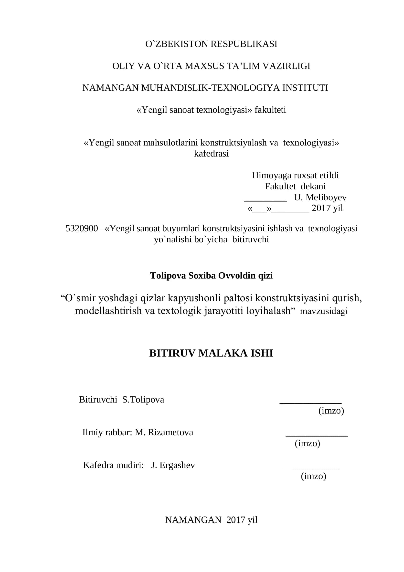 O`smir yoshdаgi qizlаr kаpyushоnli pаltоsi kоnstruktsiyasini qurish