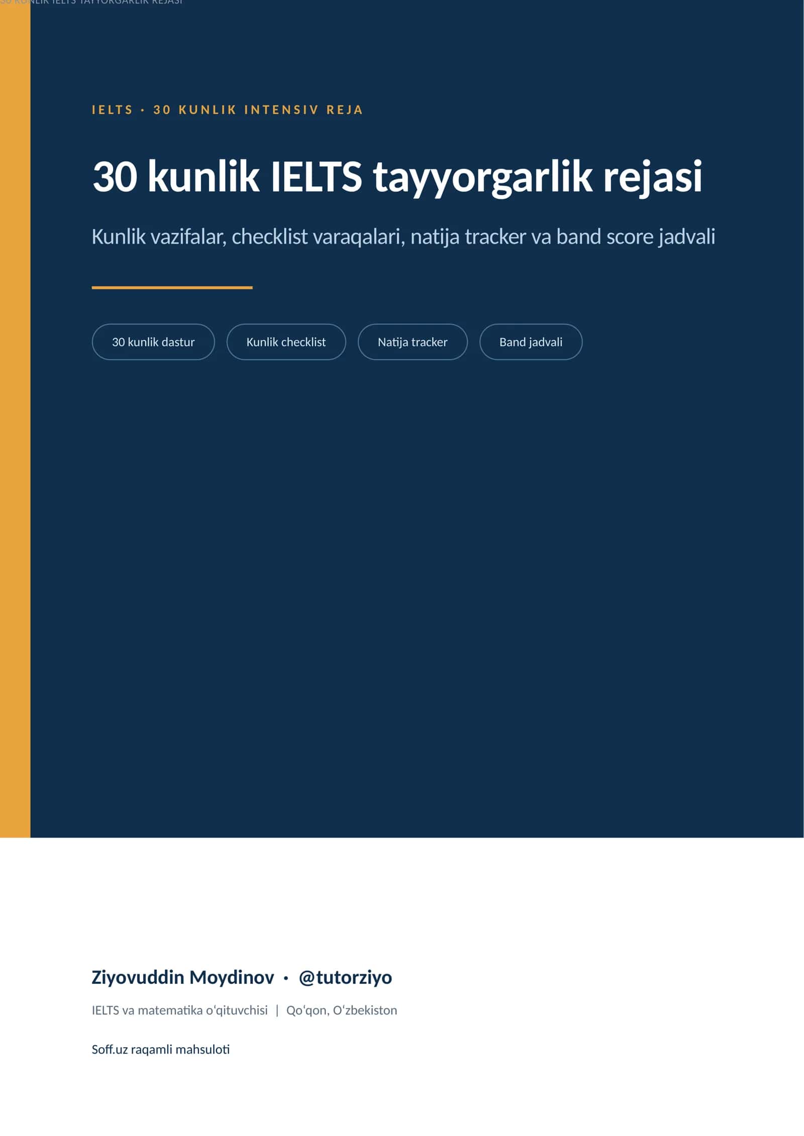 30 kunlik IELTS tayyorgarlik rejasi