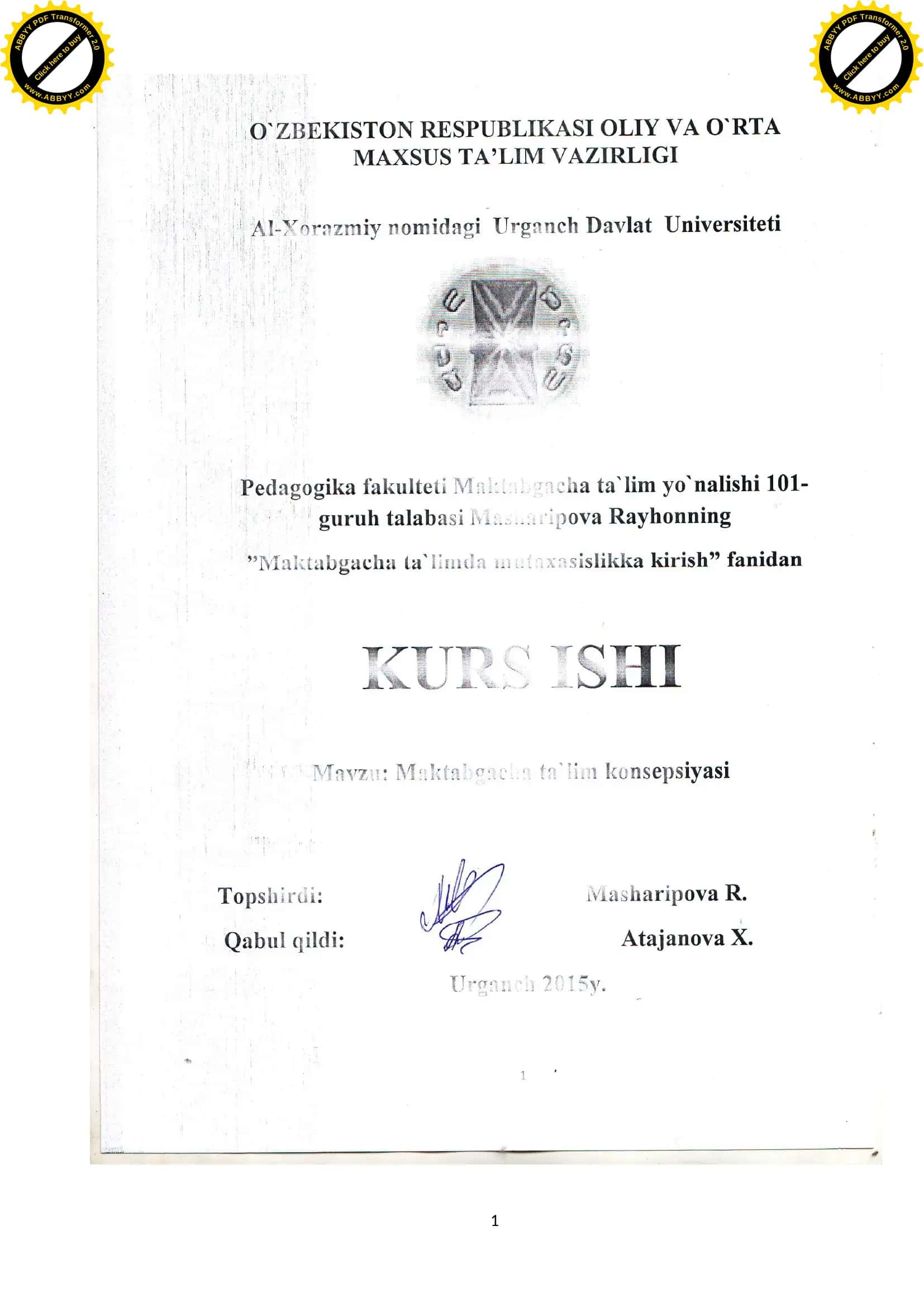 Maktabgacha ta`lim konsepsiyasi