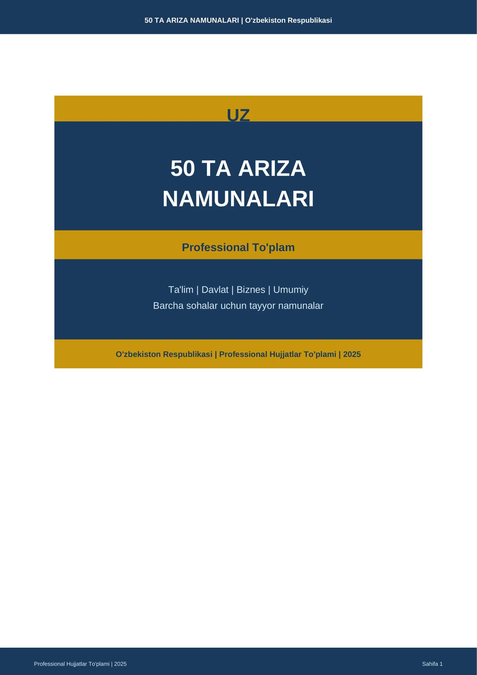 Professional Hujjatlar To'plami | 2025