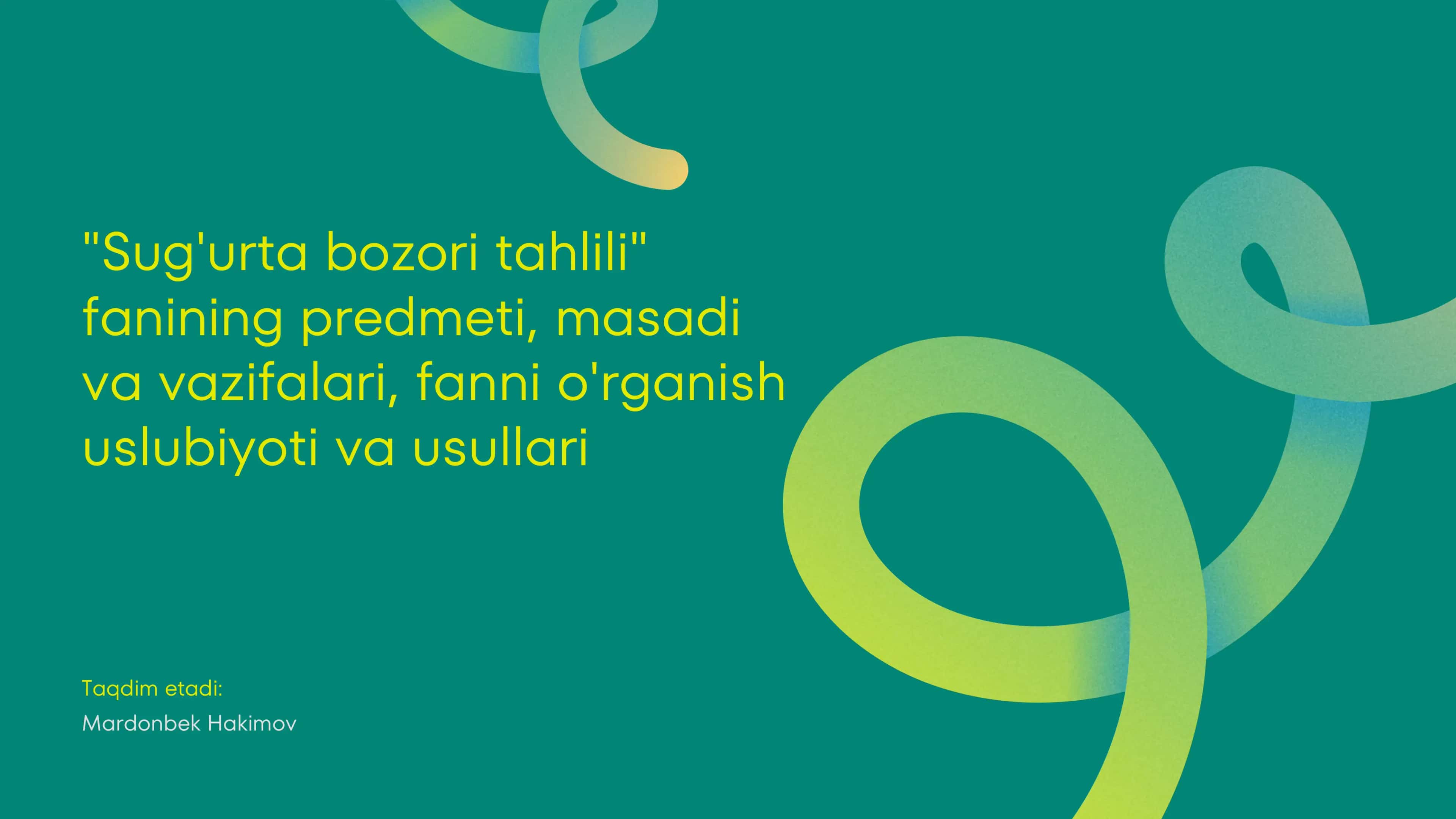 Sug'urta Bozori Tahlili