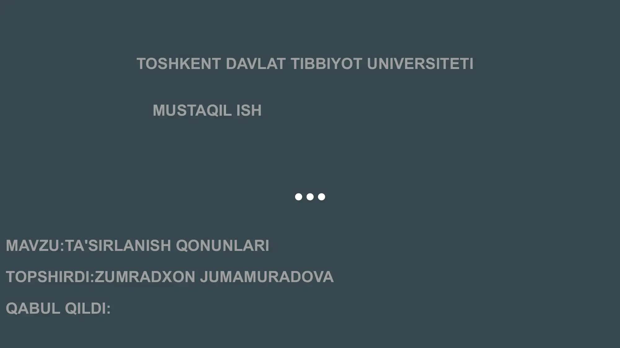 Tasirlanish .Ta'sirlanish qonunlari. Fiziologiya