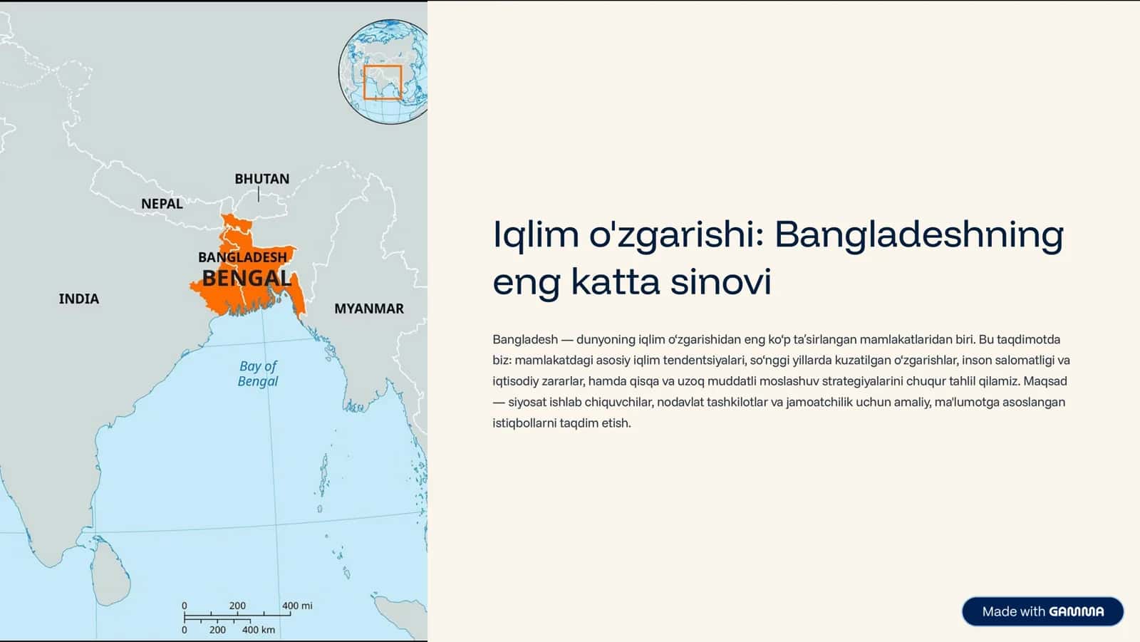 Bangladesh: Iqlim o'zgarishining old chizig'ida