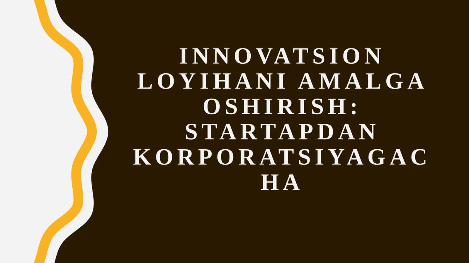 Oshirish: Startapdan korporatsiyaga