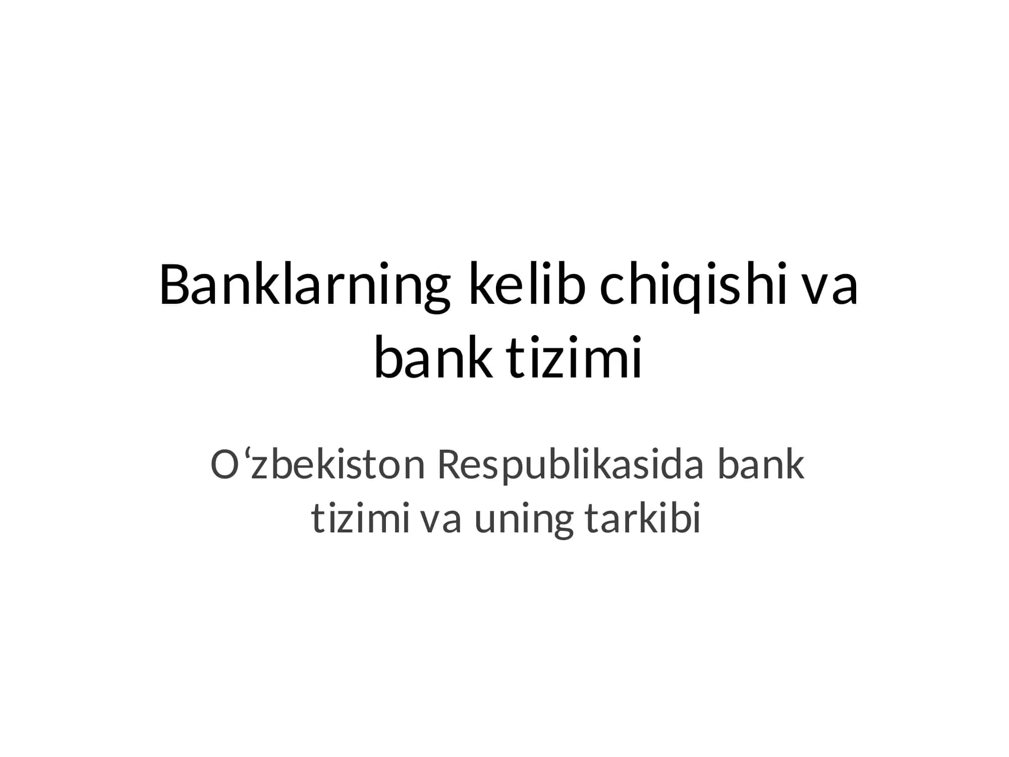 Bank tizimi