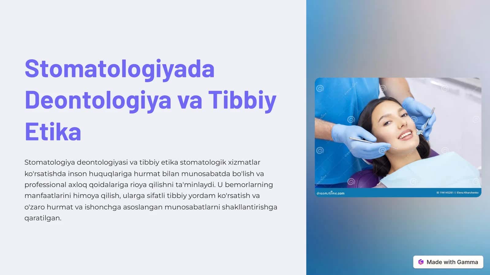 Stomatologiyada Deontologiya va Tibbiy Etika