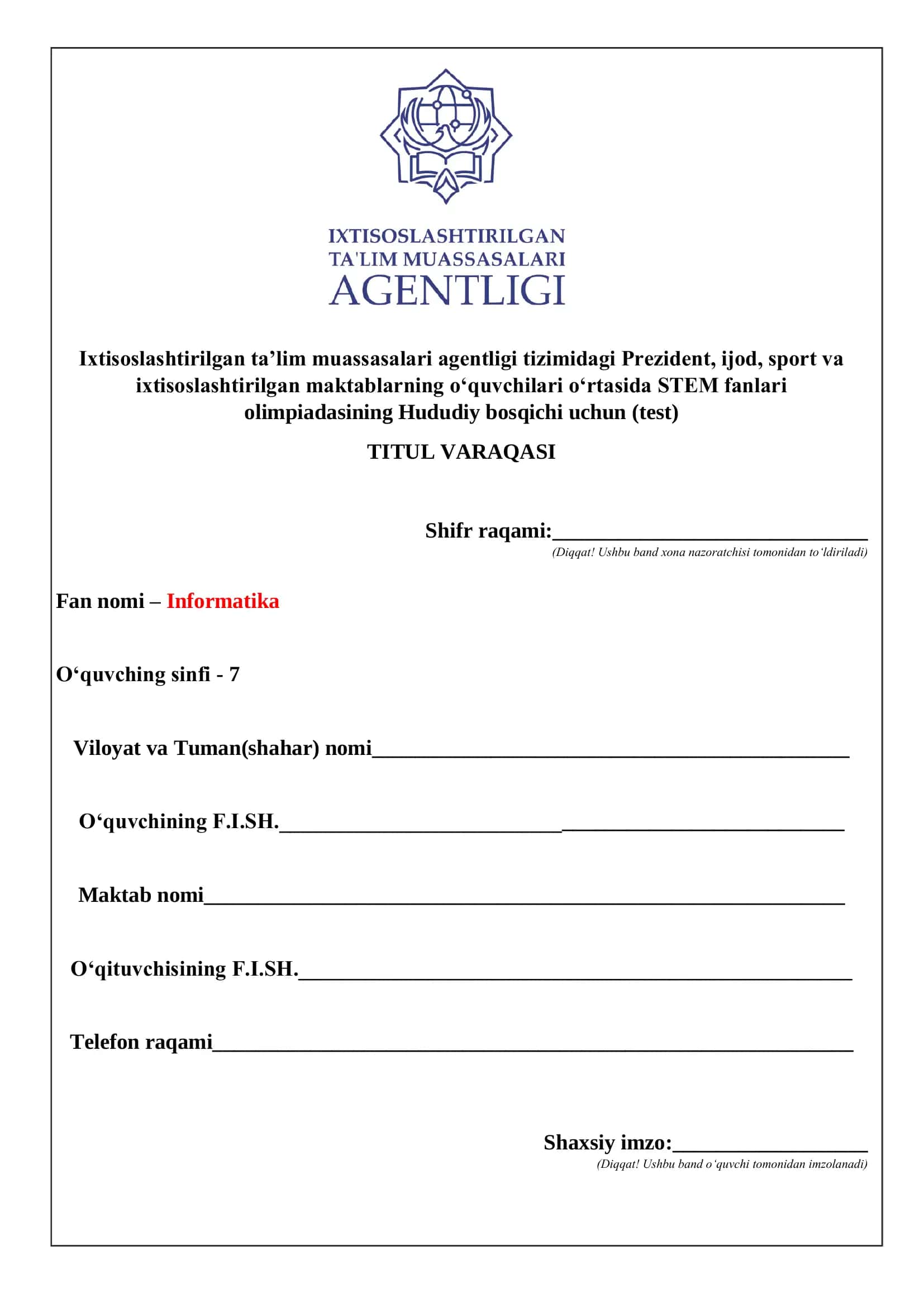 Informatika 7-sinf