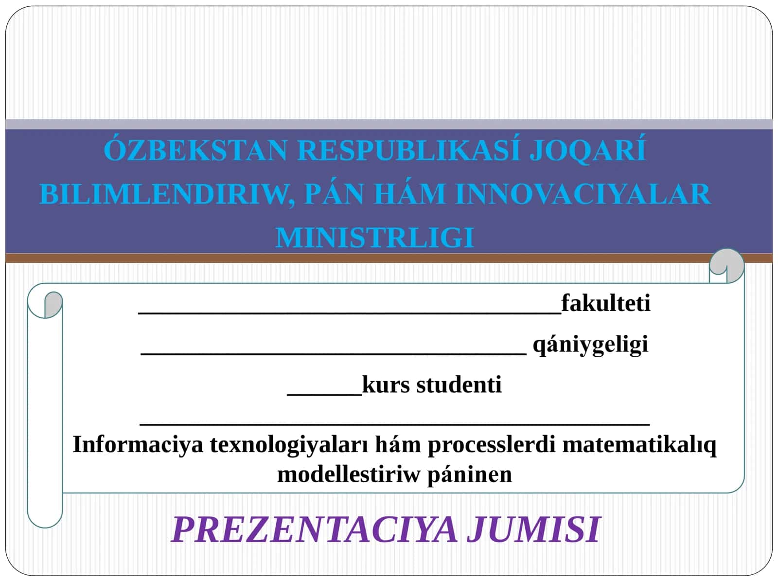Microsoft Word dástúrinde Makroslar, zagolovkalar jaratıw hám hújjetlerdi qayta islewdi avtomatlastırıw