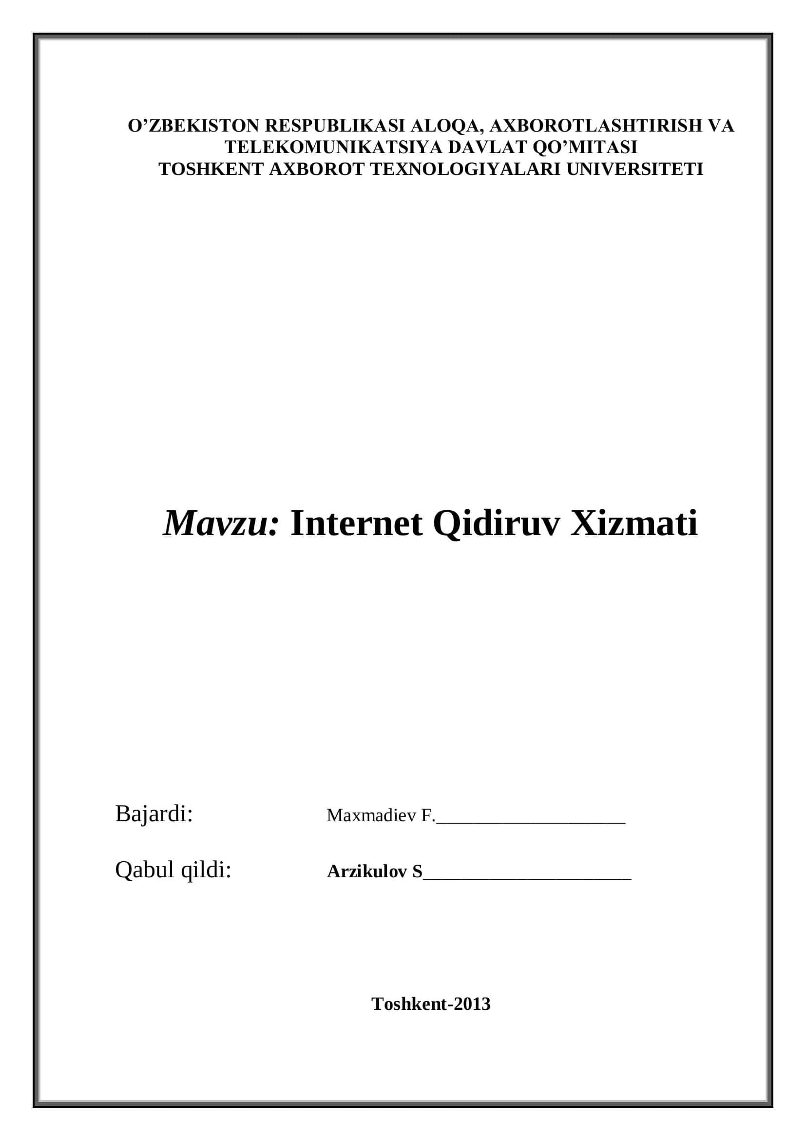 Internet Qidiruv Xizmati