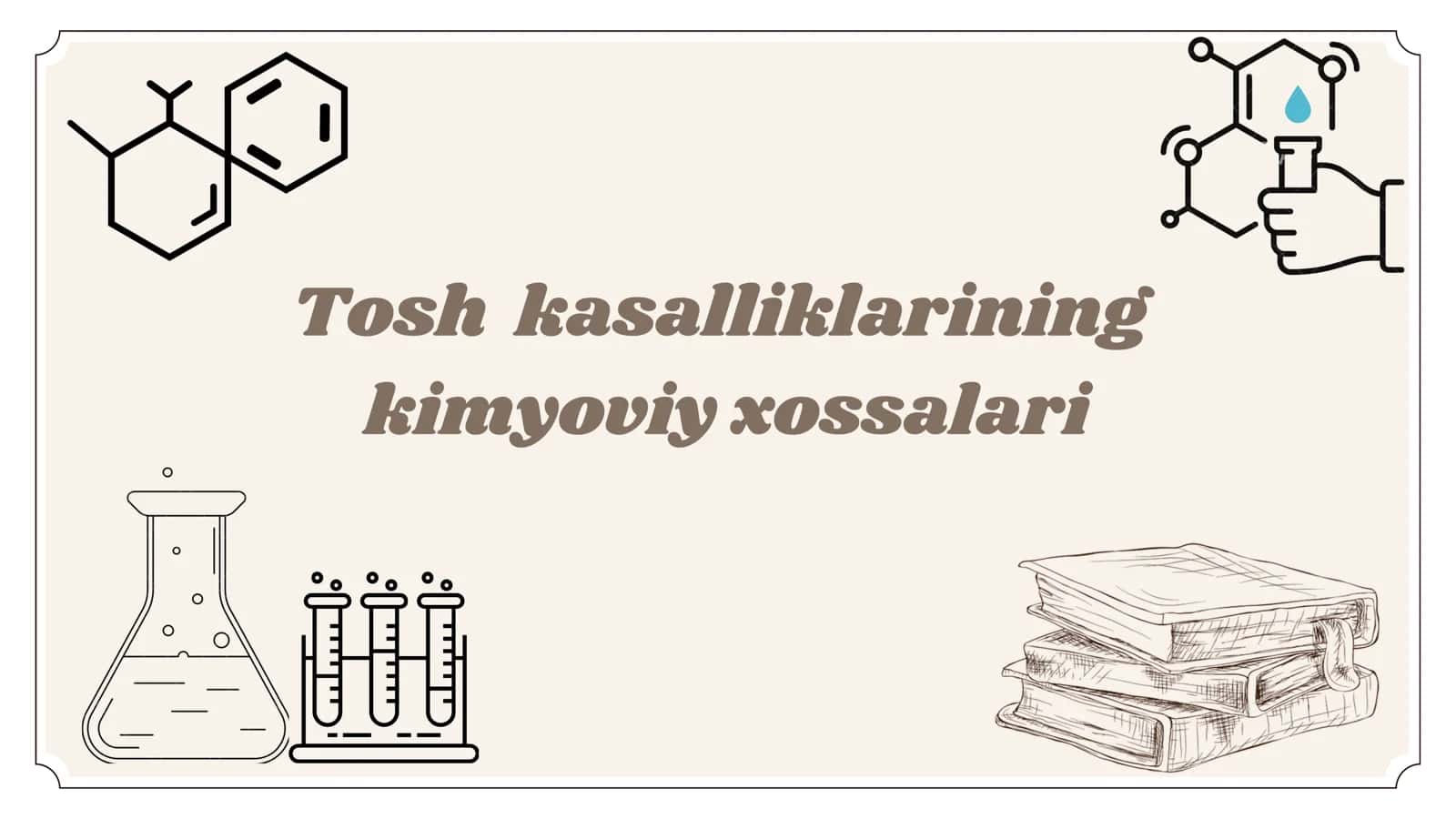 Tosh kasalliklarining kimyoviy xossalari