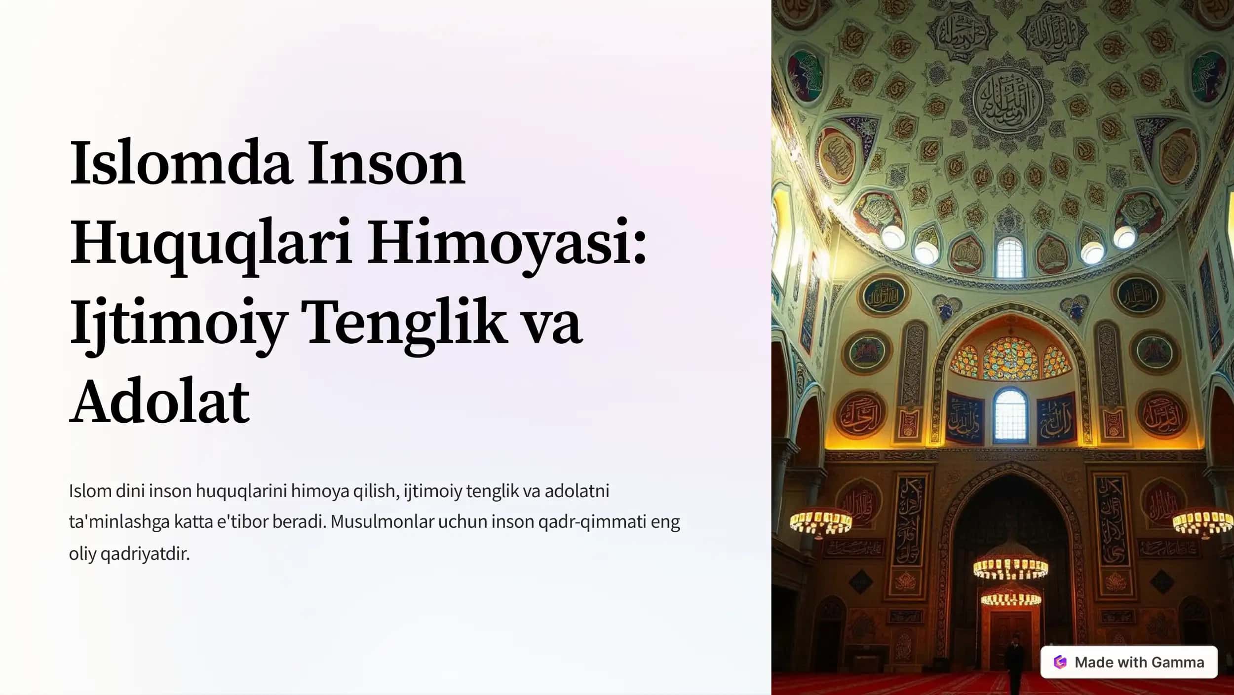 Islomda inson erkinliklari