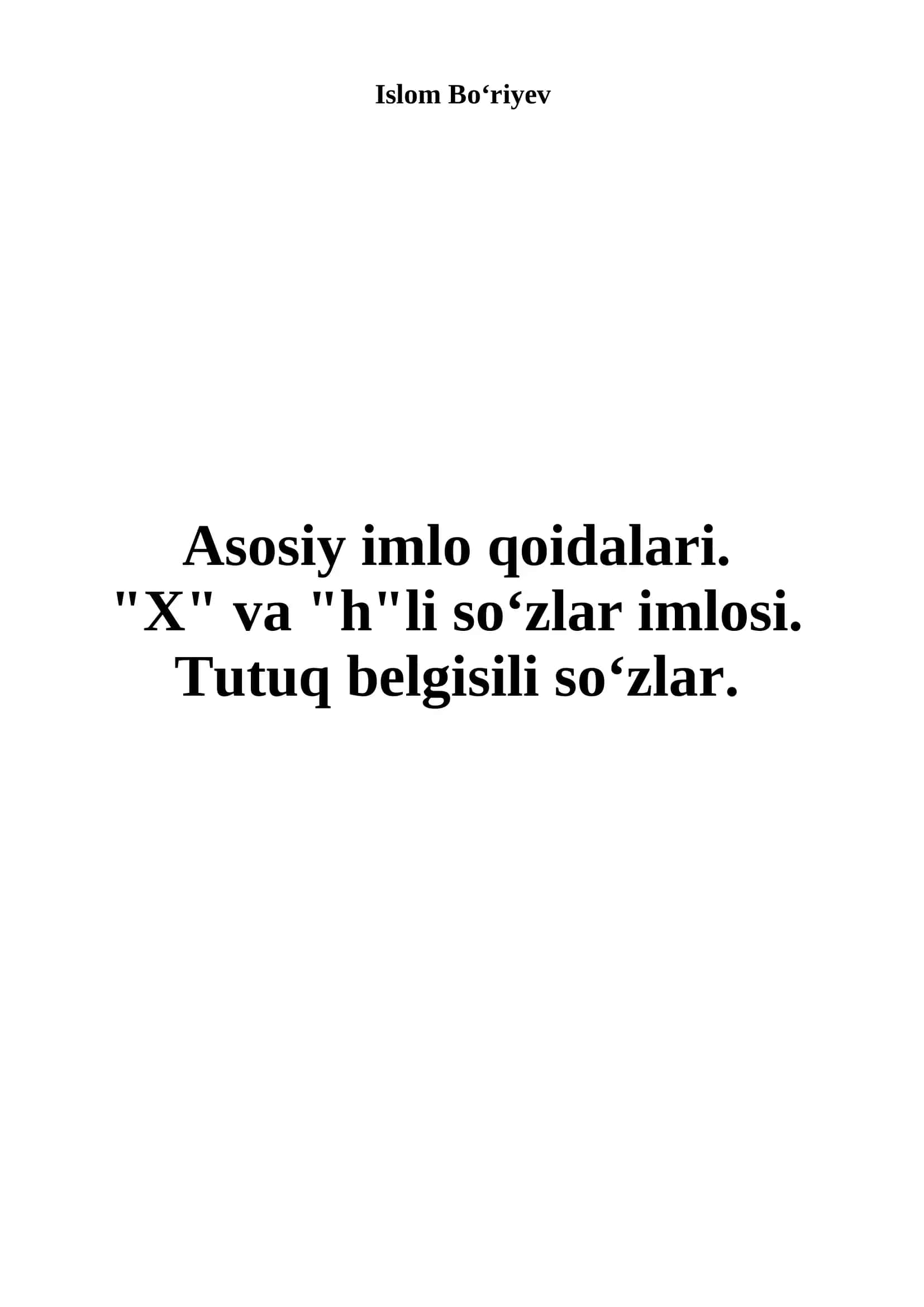 Asosiy imlo qoidalari