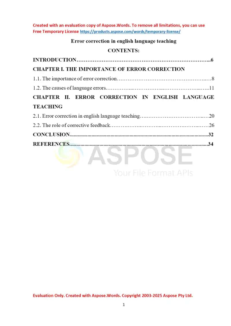 Error correction in english language teaching
