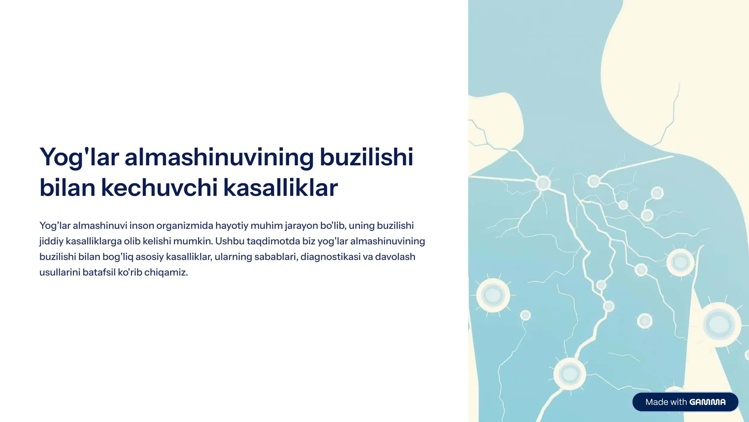 Yog'lar almashinuvining buzilishi bilan kechuvchi kasalliklar