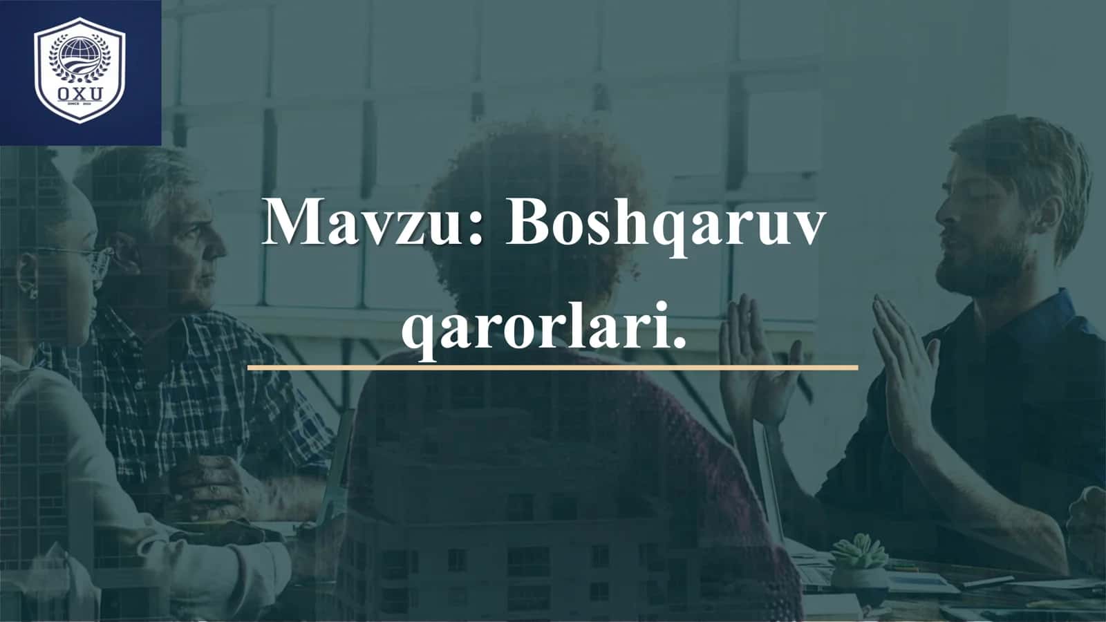Boshqaruv qarorlari
