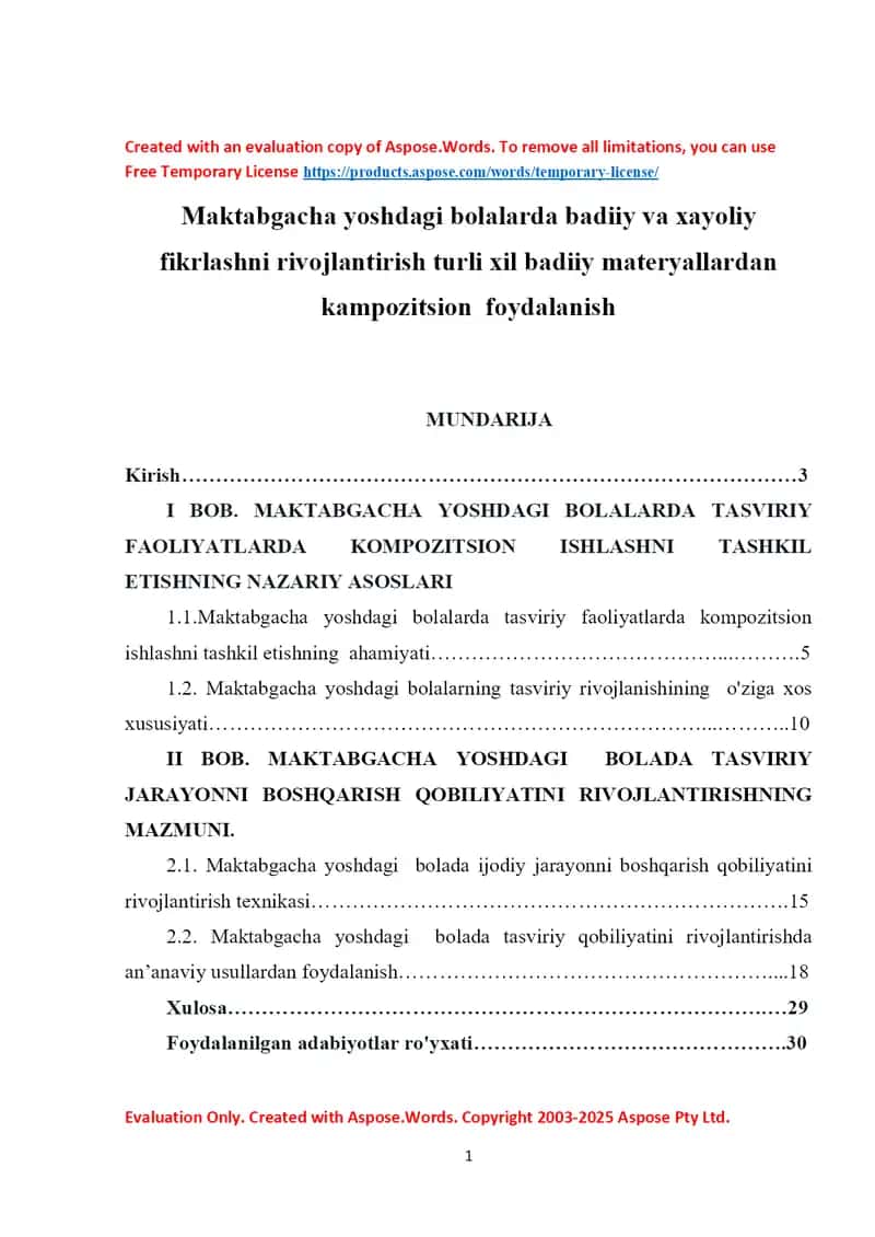 Maktabgacha yoshdagi bolalarda badiiy va xayoliy fikrlashni rivojlantirishda turli xil badiiy materiallardan kompozitsion foydalanish