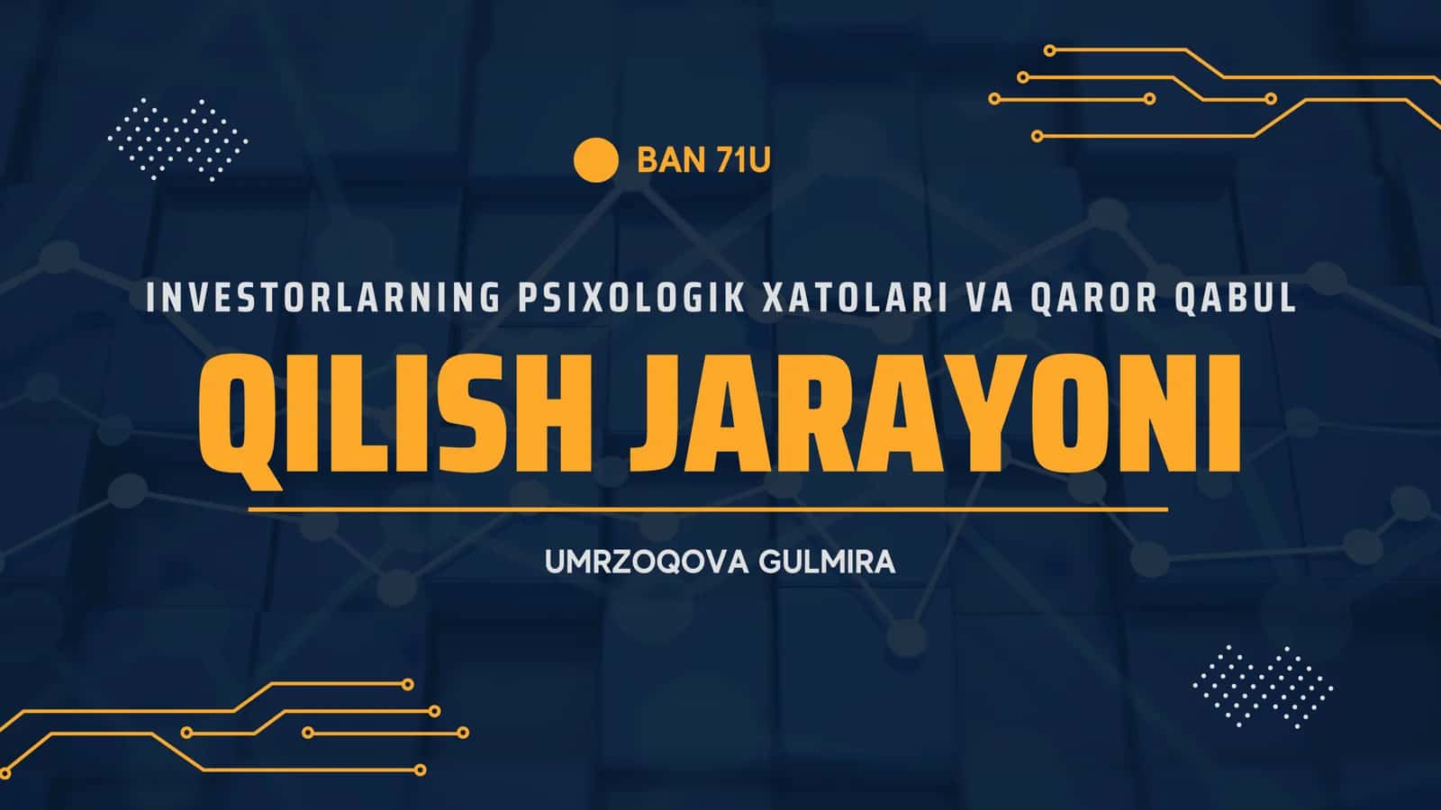 Investorlarning psixologik xatolari va qaror qabul