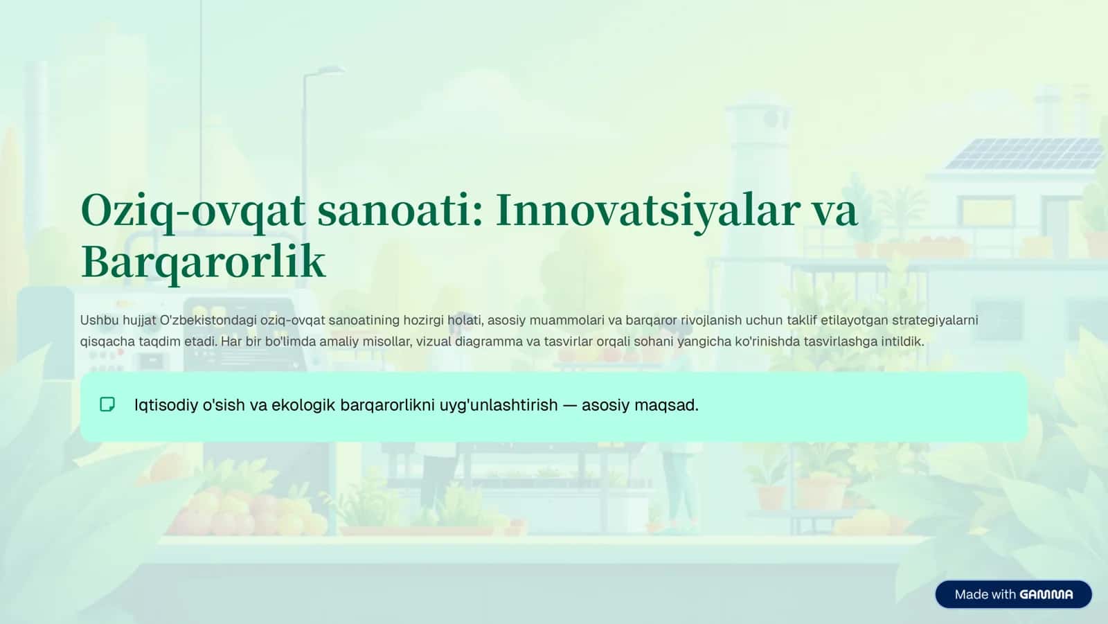 Oziq-ovqat sanoati