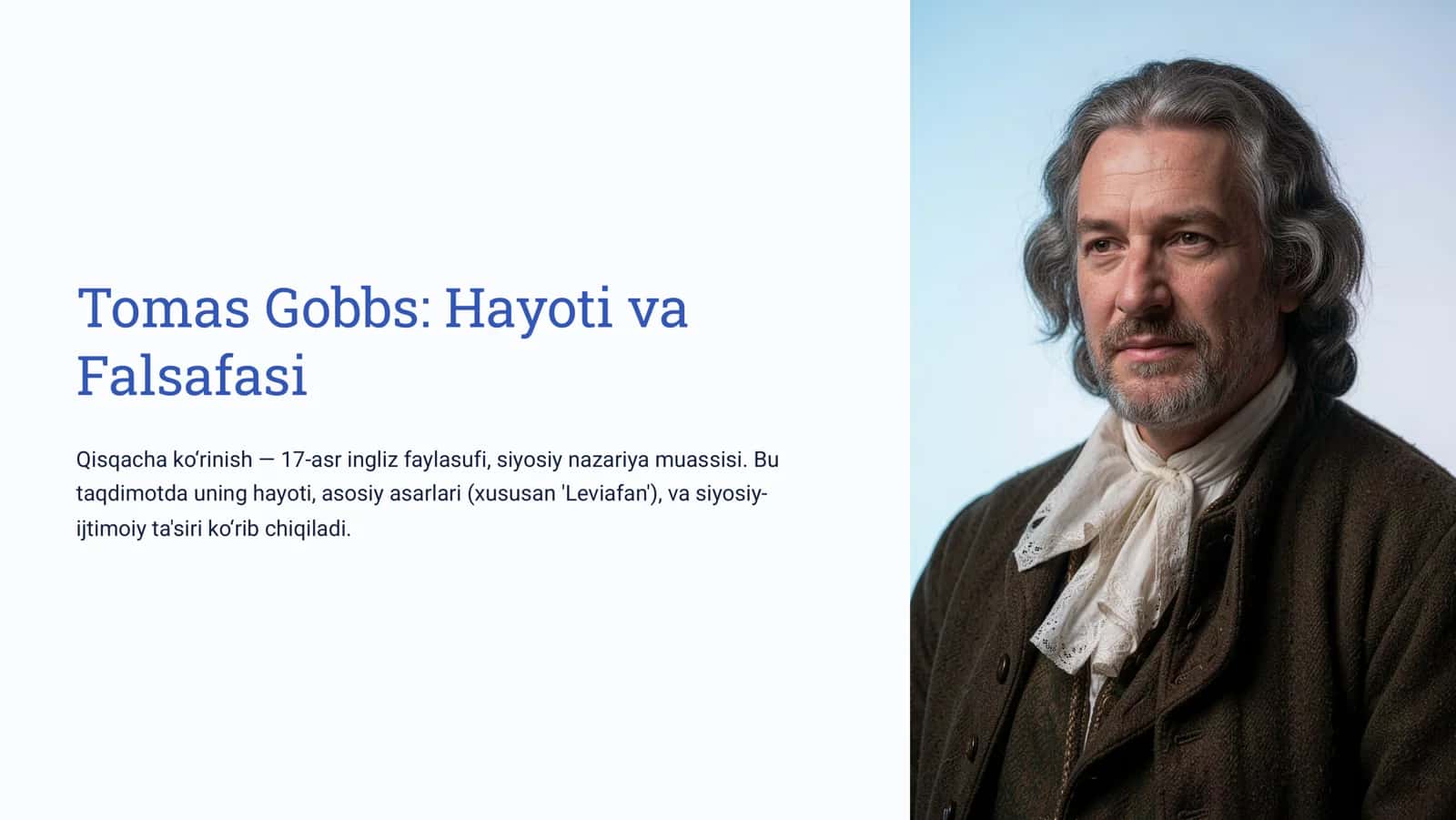 Tomas Gobbs Hayoti va Falsafasi