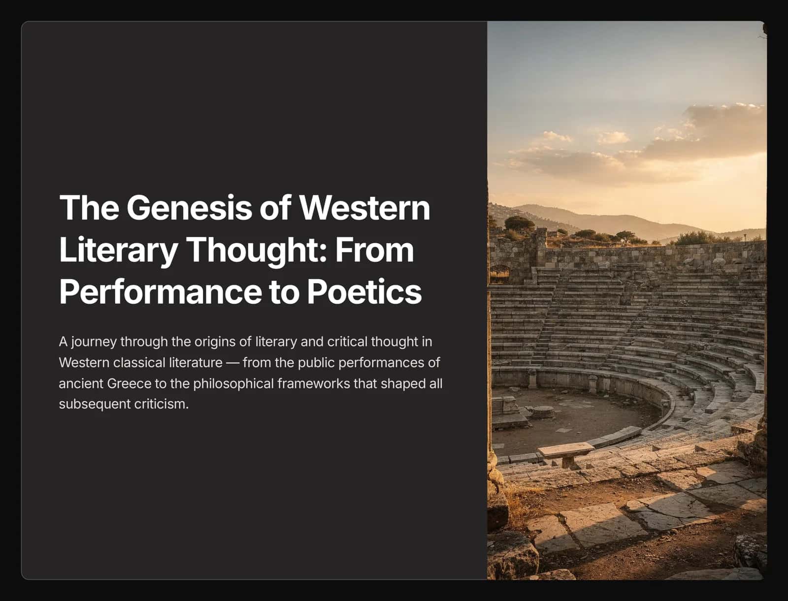 Echoes in the Agora: Early Criticism in Classical Greece