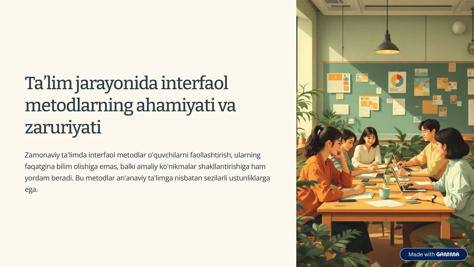 Taʼlim jarayonida interfaol metodlarning ahamiyati va zaruriyati
