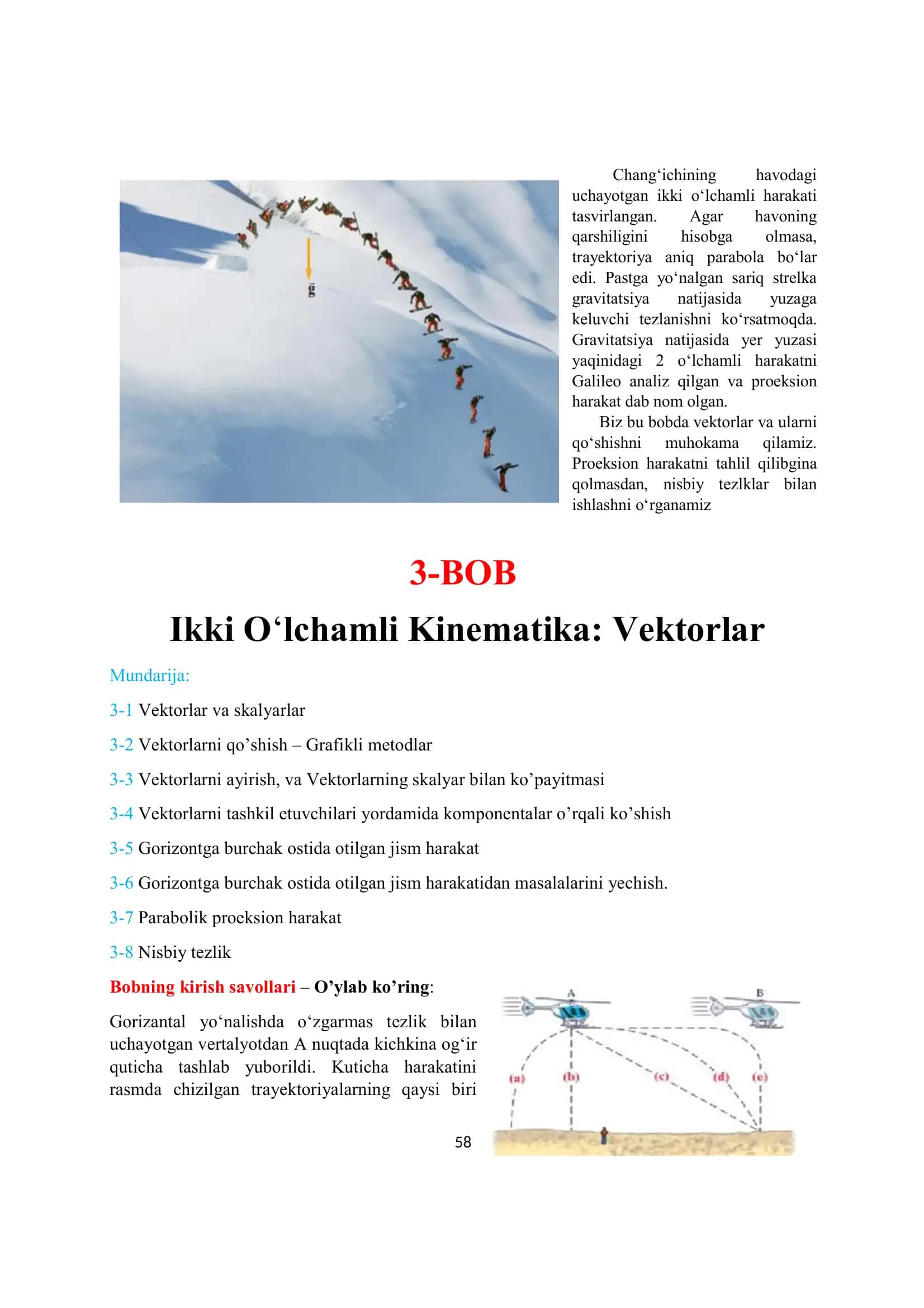 Ikki O‘lchamli Kinematika: Vektorlar