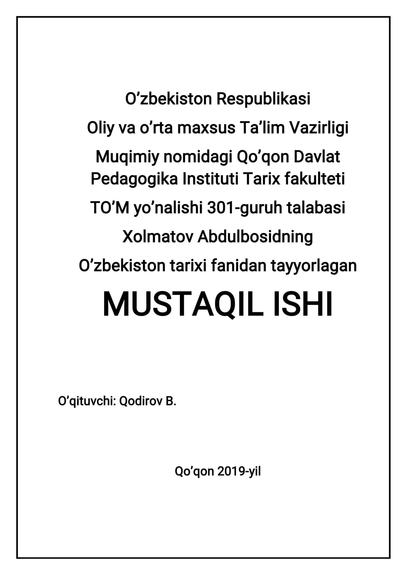 XX asr 50-70-yillarida O'zbekistonda xalq ta'limi