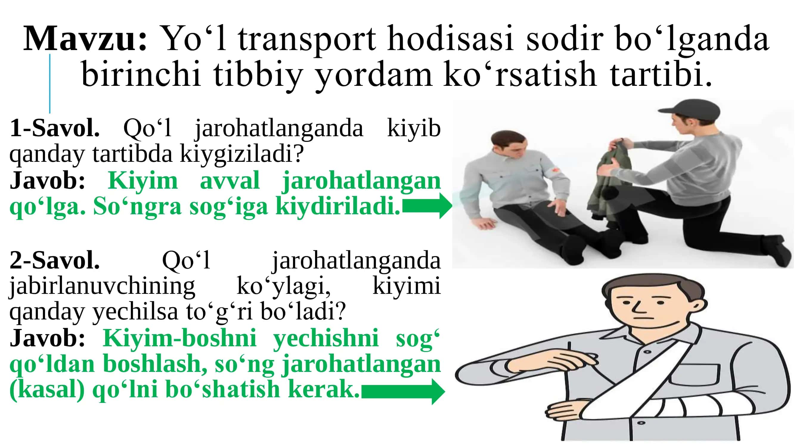 YTH da birinchi tibbiy yordam ko'rsatish.