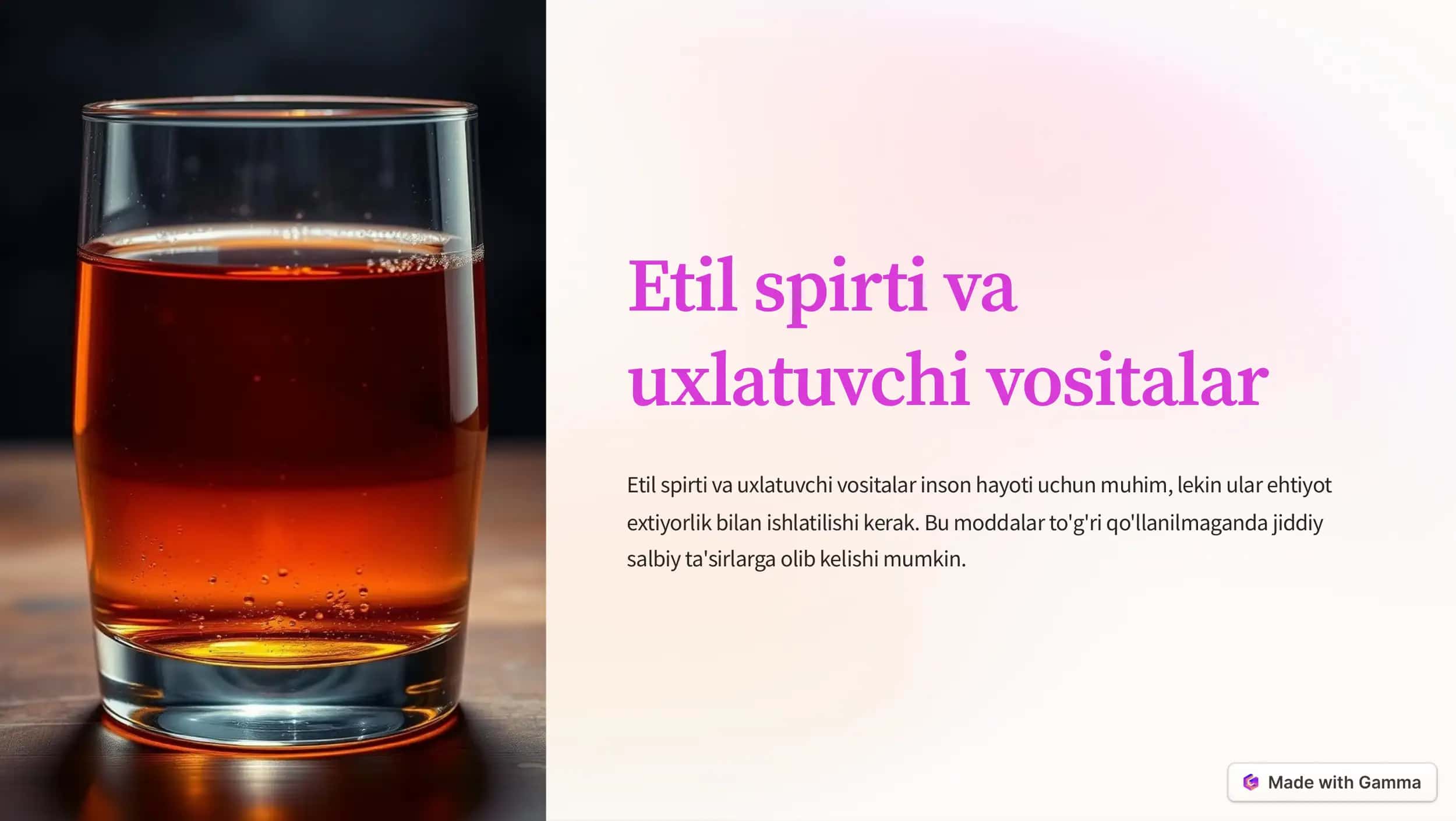 Etil spirti va uxlatuvchi vositalar