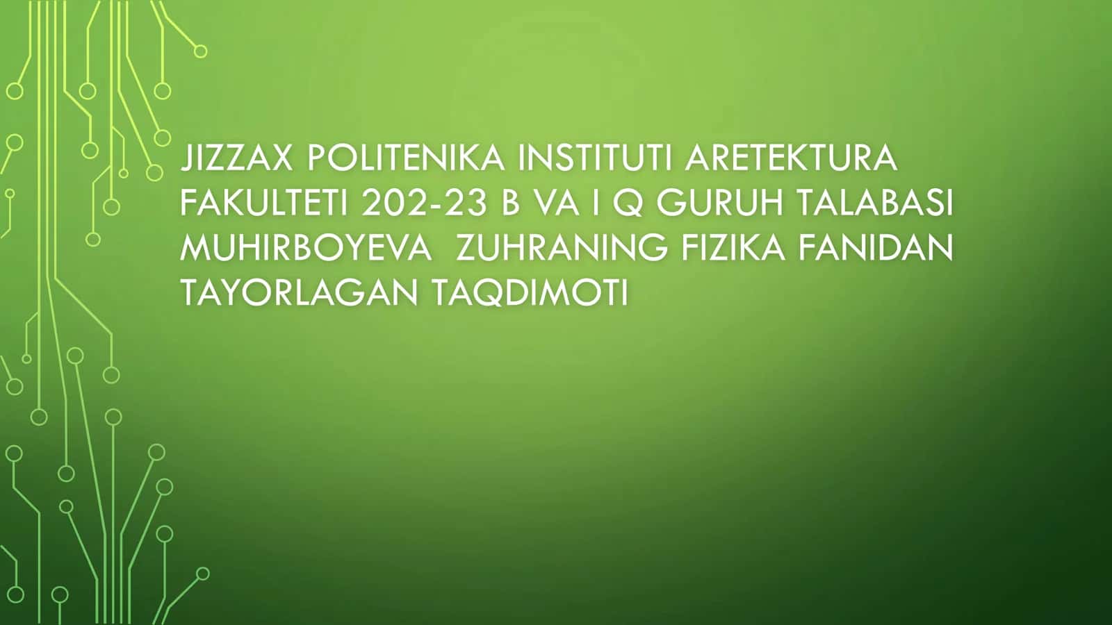 GOLOGRAFIYA PRINSIPI VA UNING QO’LLANILISHI