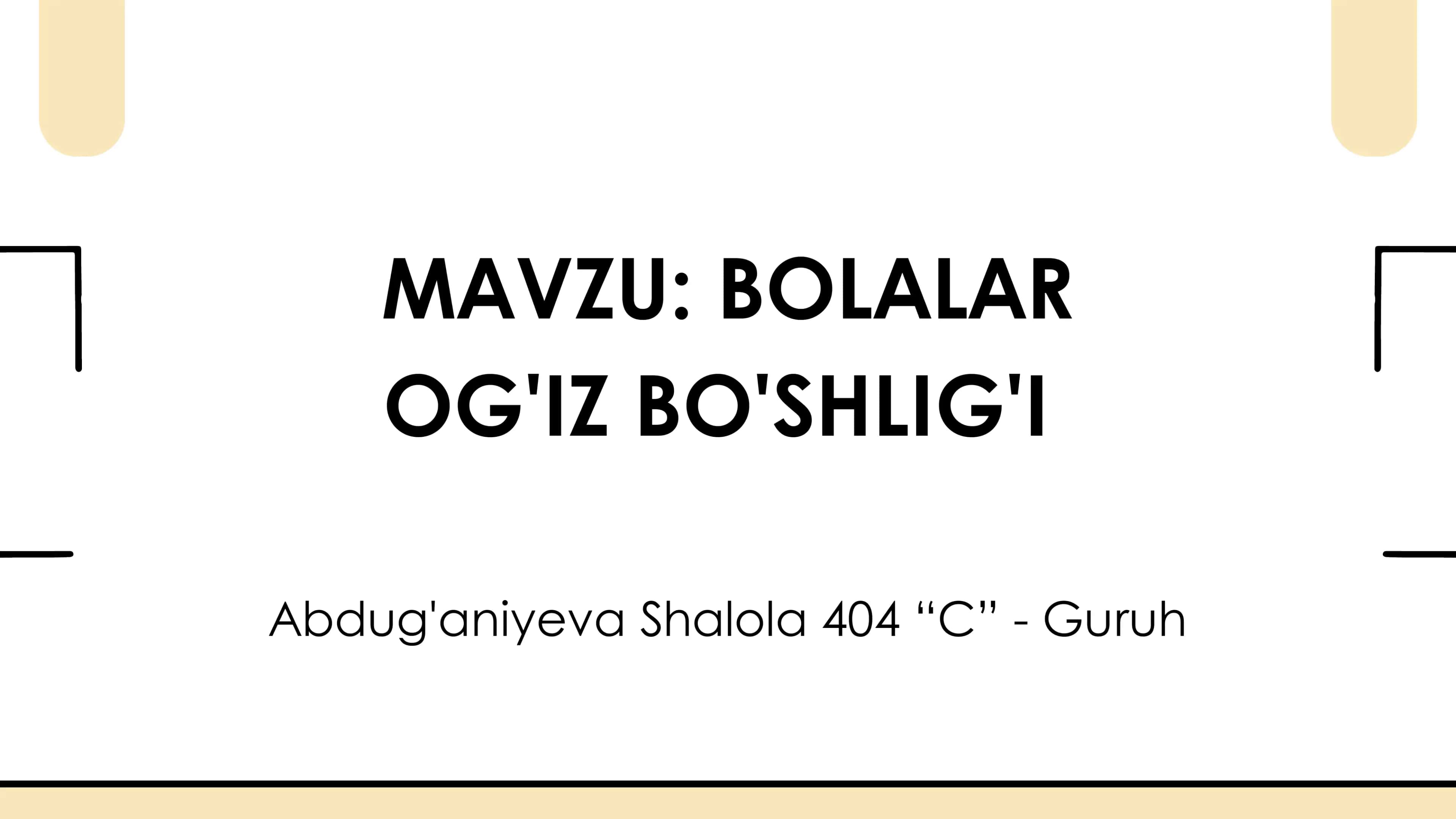 OG'IZ BO'SHLIG'I