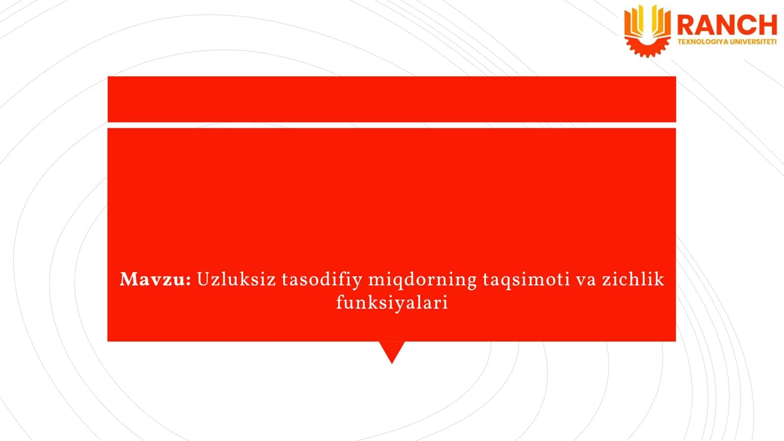 Uzluksiz tasodifiy miqdorning taqsimoti va zichlik funksiyalari