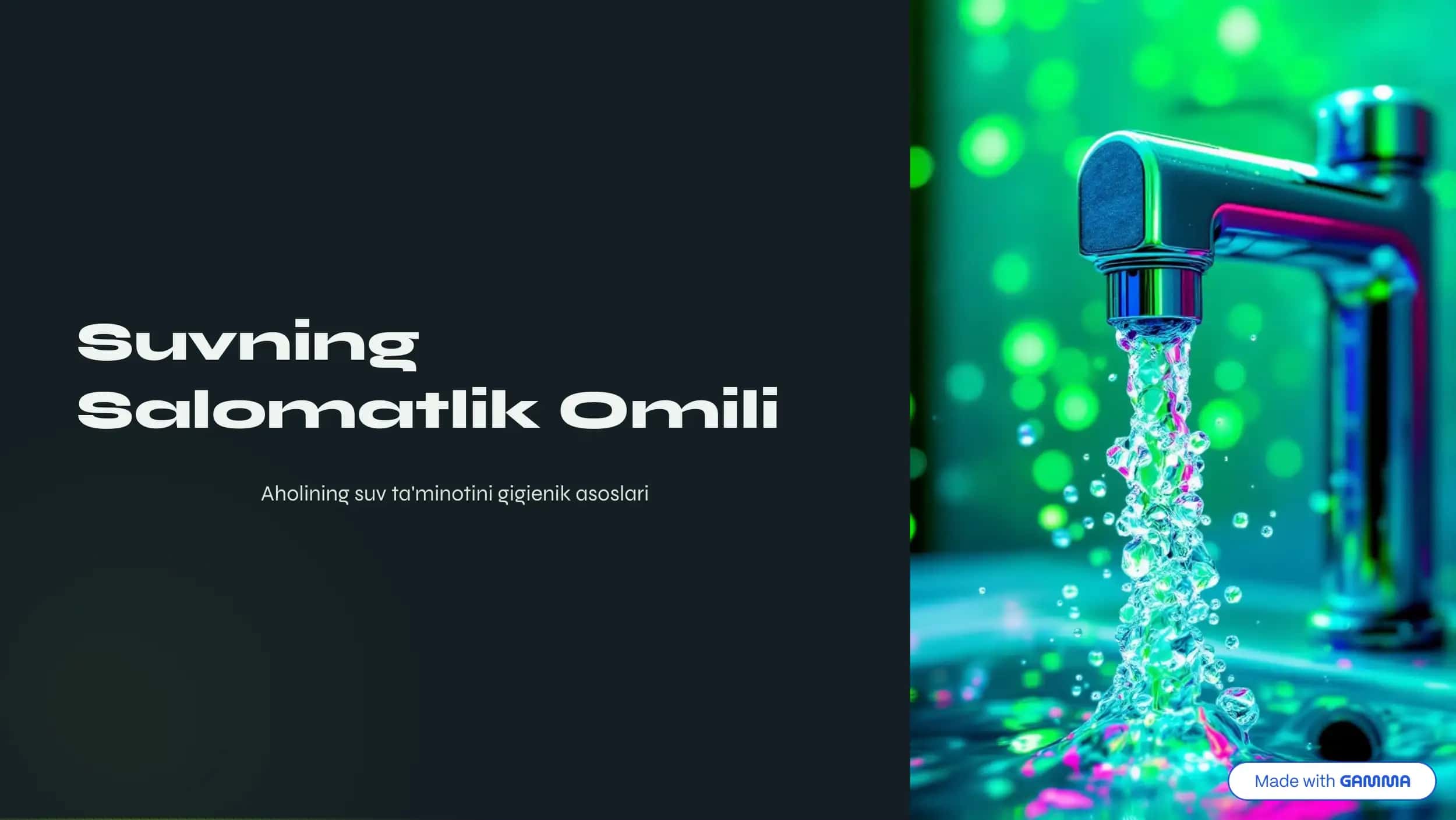 Suvning Salomatlik Omili