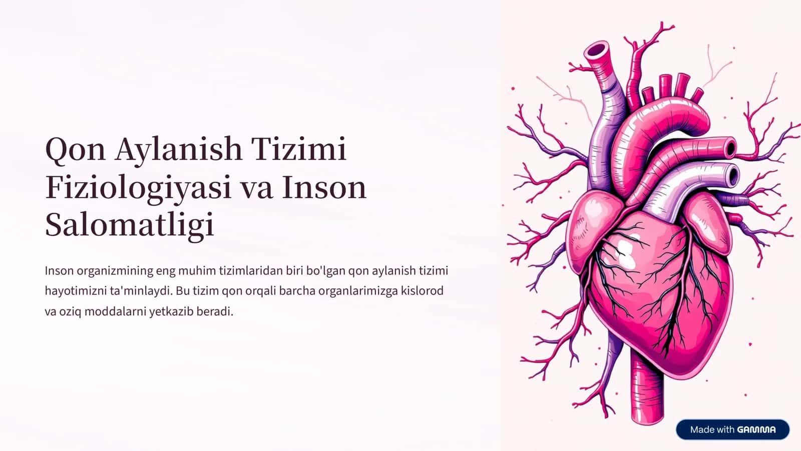 Qon Aylanish Tizimi Fiziologiyasi va Inson Salomatligi