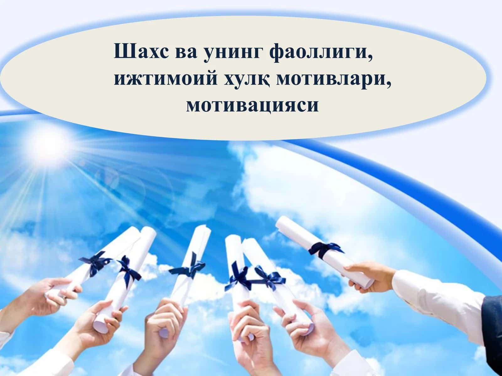 Шахс ва унинг фаоллиги, ижтимоий хулқ мотивлари,  мотивацияси