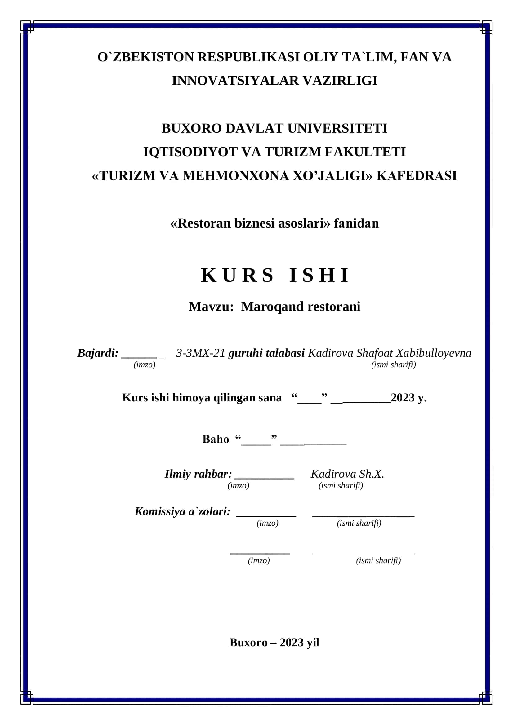 Maroqand restorani