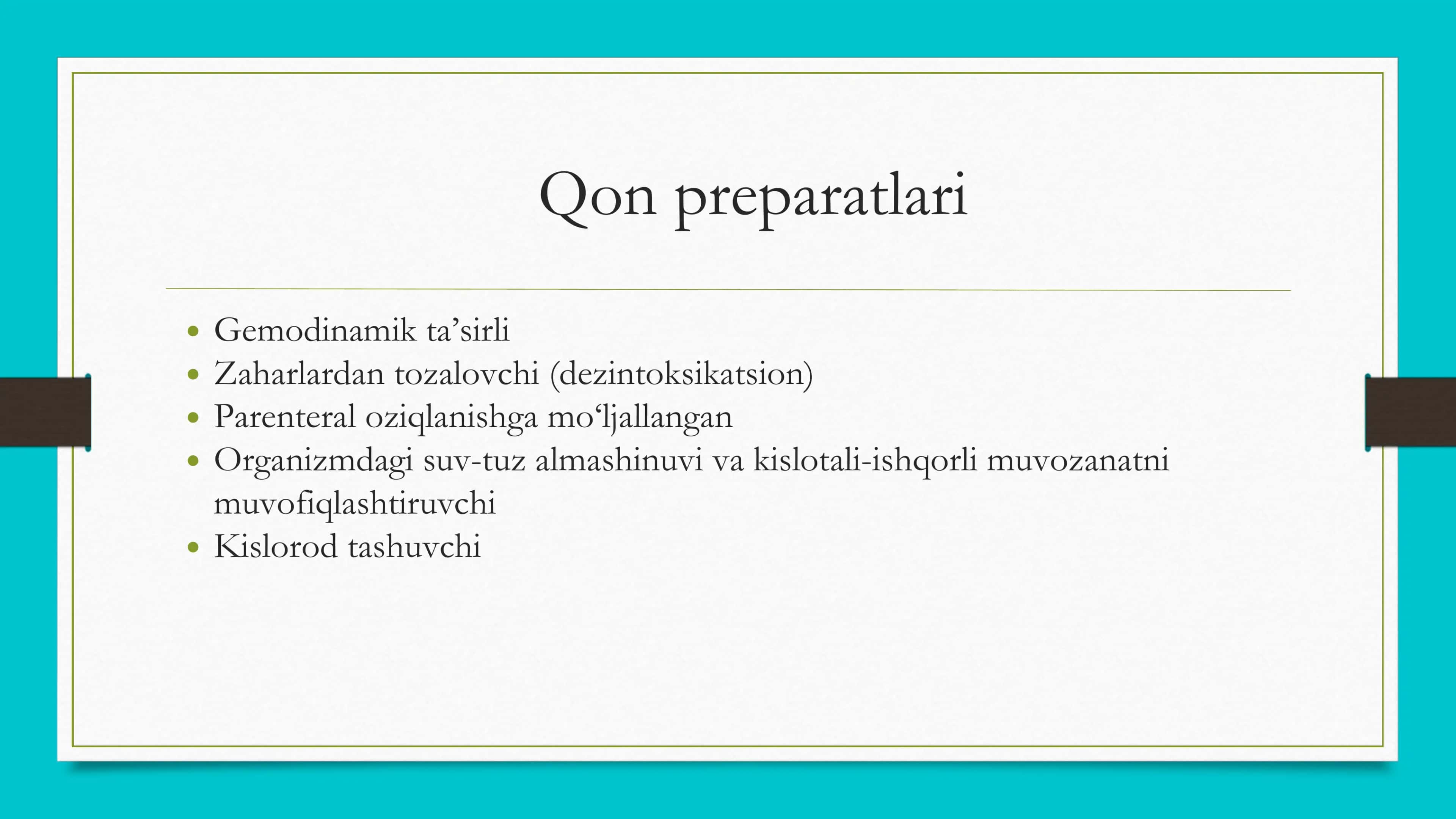 Qon preparatlari