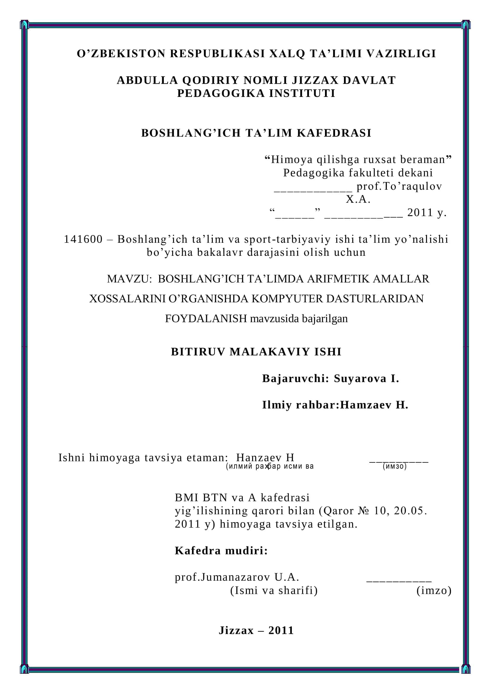 KOMPYUTER DASTURLARIDAN FOYDALANISH