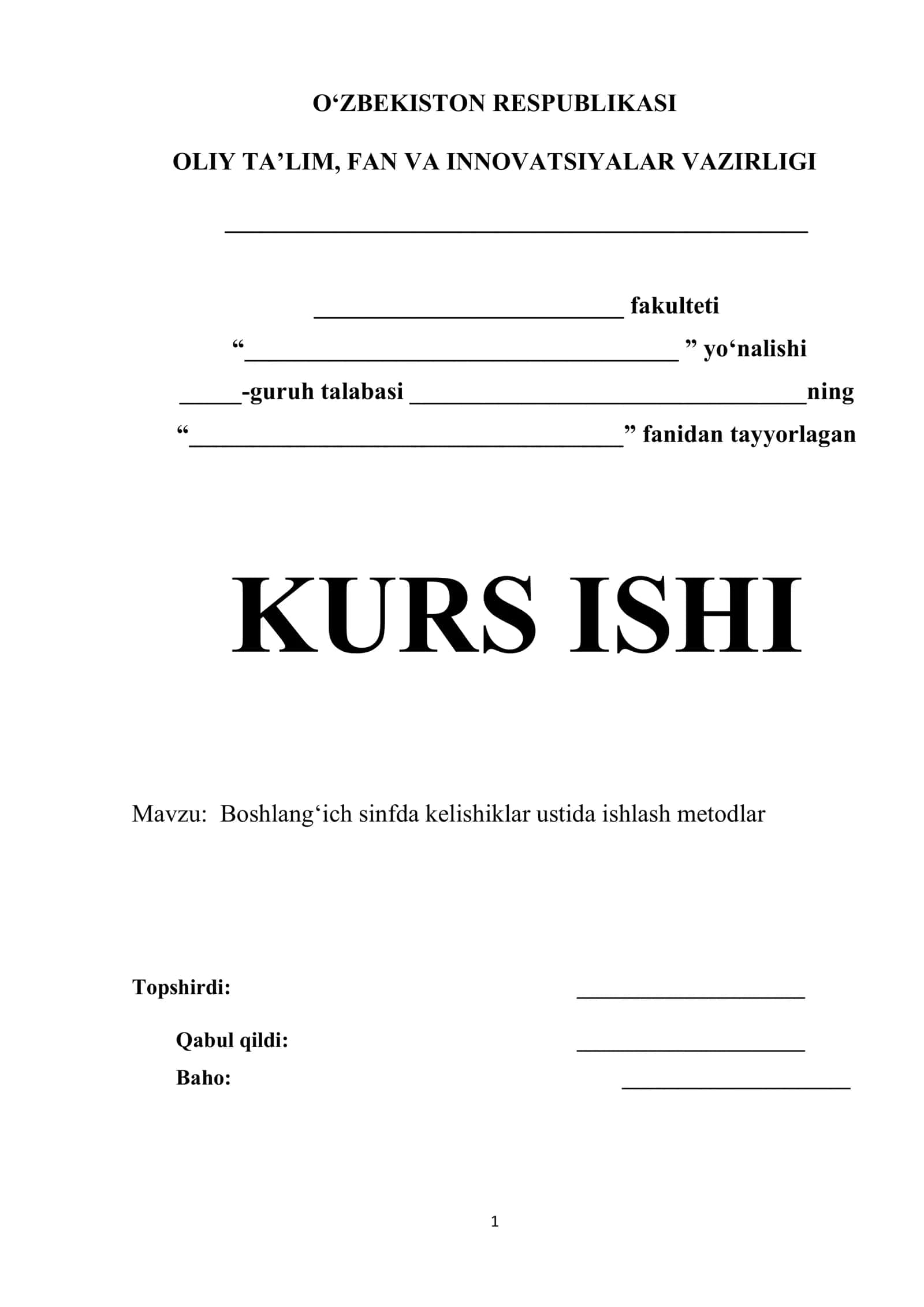 Boshlang‘ich sinfda kelishiklar ustida ishlash metodlar