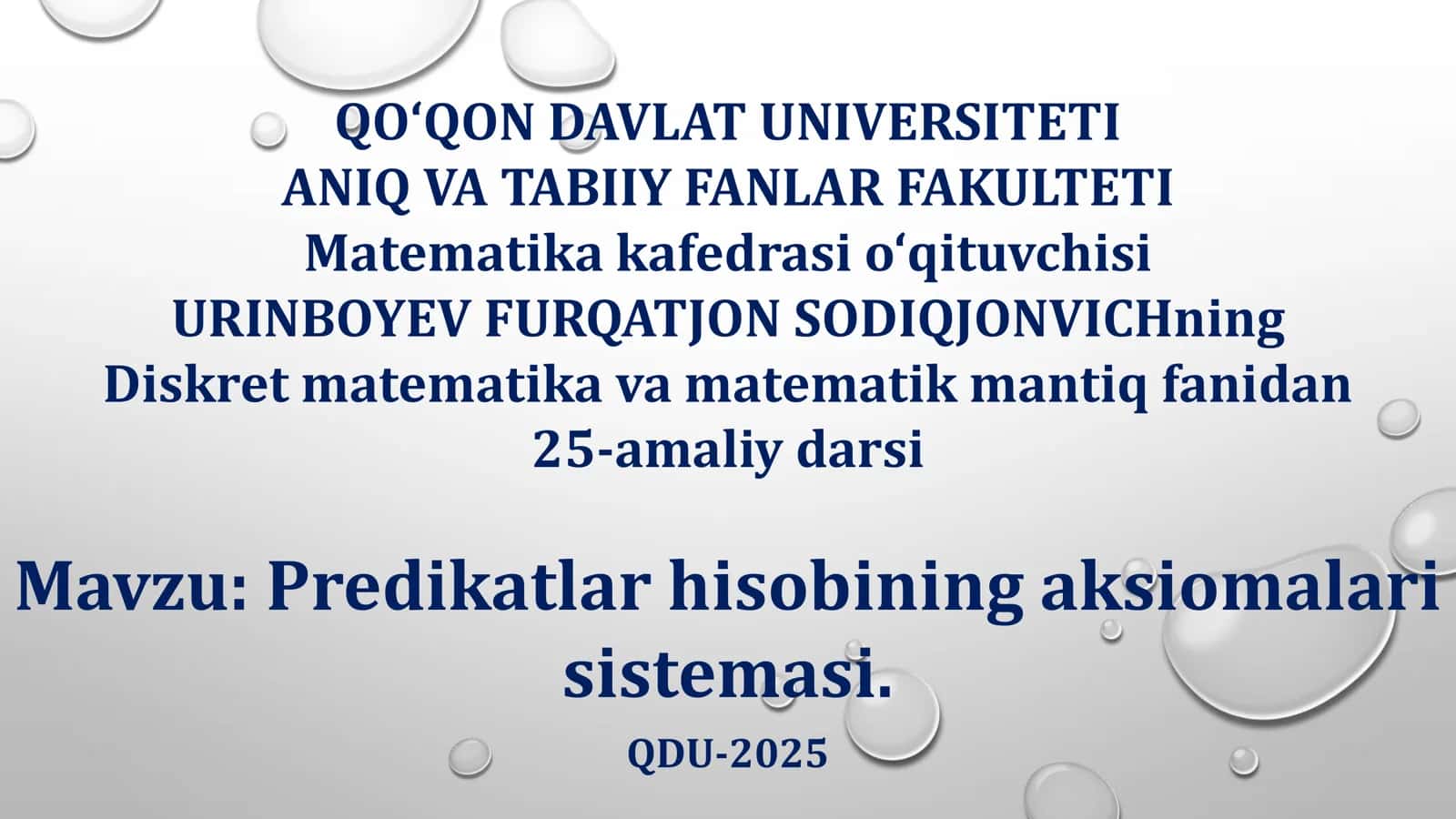 Predikatlar hisobining aksiomalari sistemasi