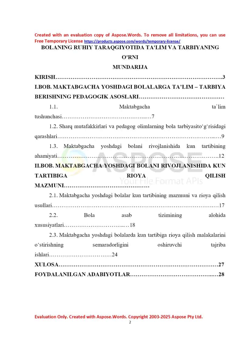 Bolaning ruhiy taraqqiyotida ta'lim va tarbiyaning o'rni