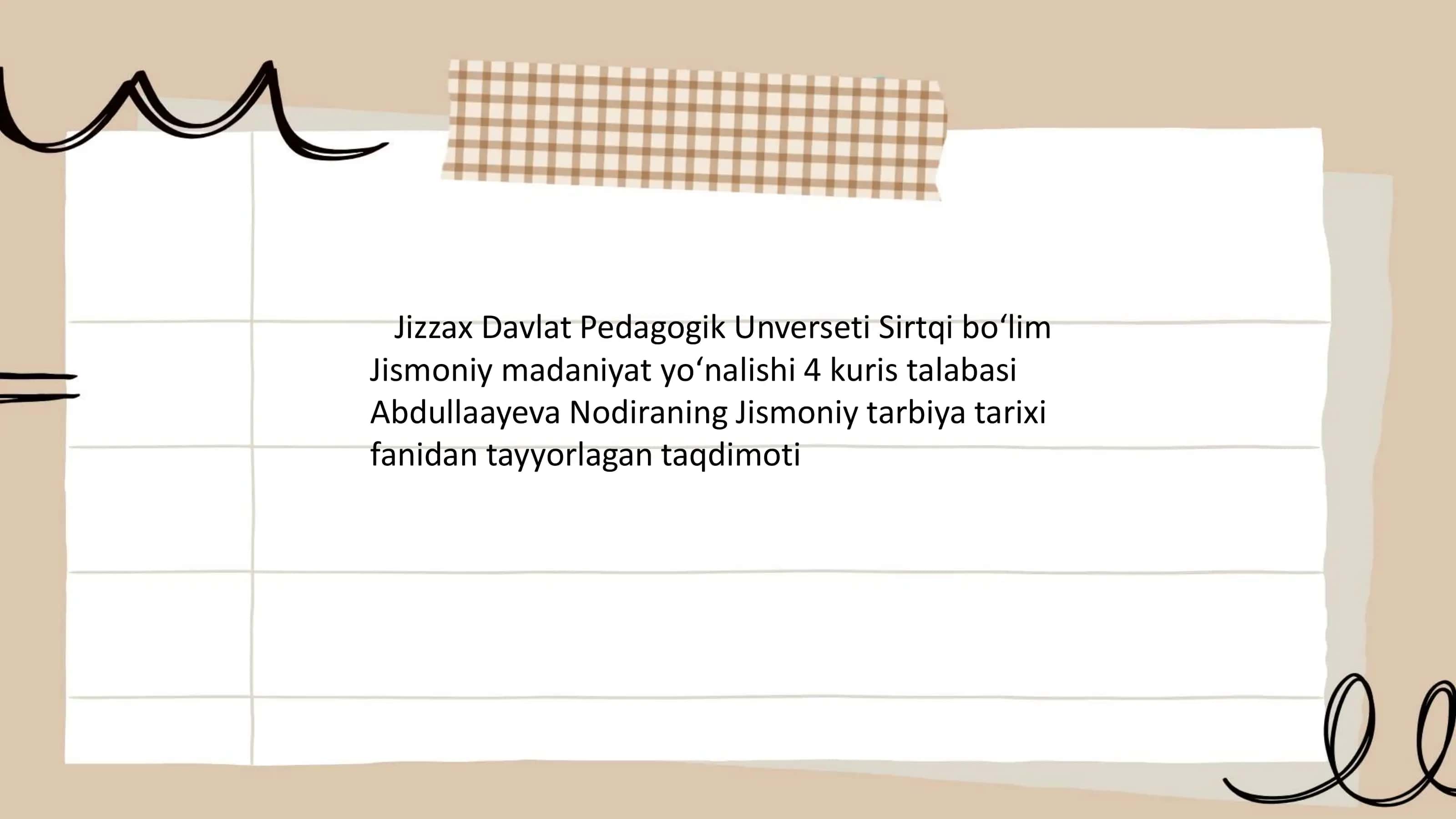 Jismoniy tarbiya tarix fanining