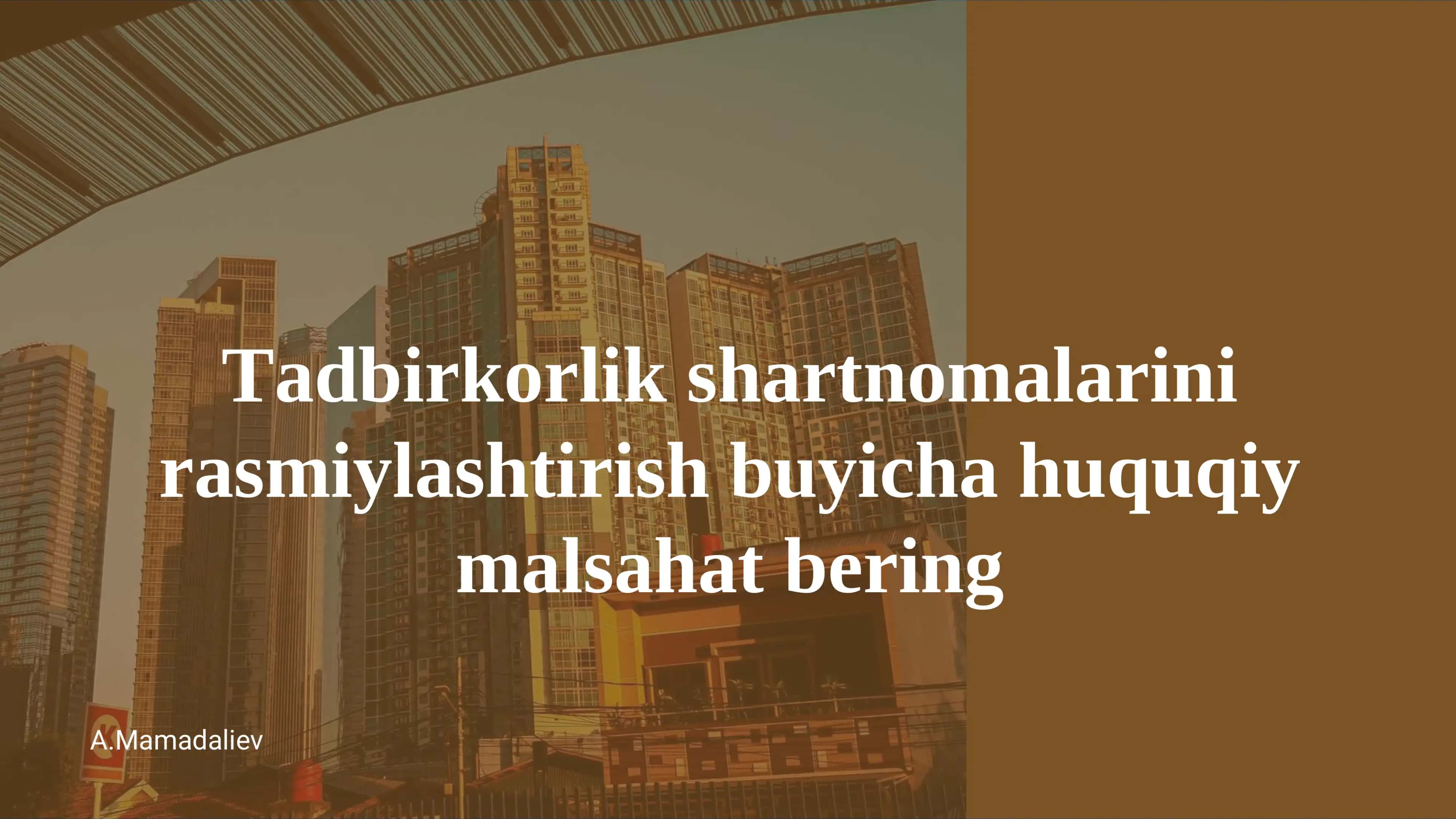 Tadbirkorlik shartnomalarini rasmiylashtirish