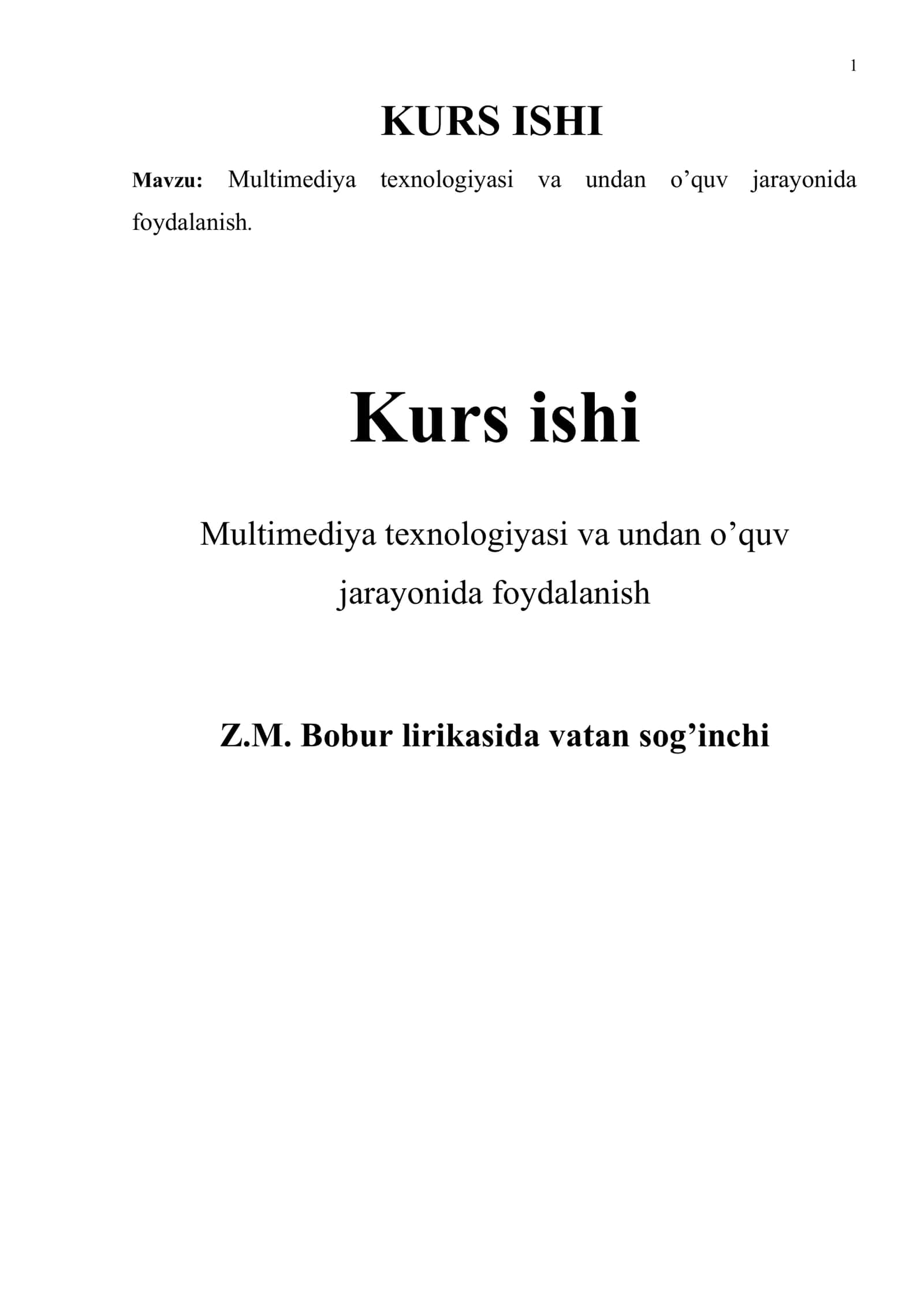 Multimediya texnologiyasi va undan o’quv jarayonida foydalanish