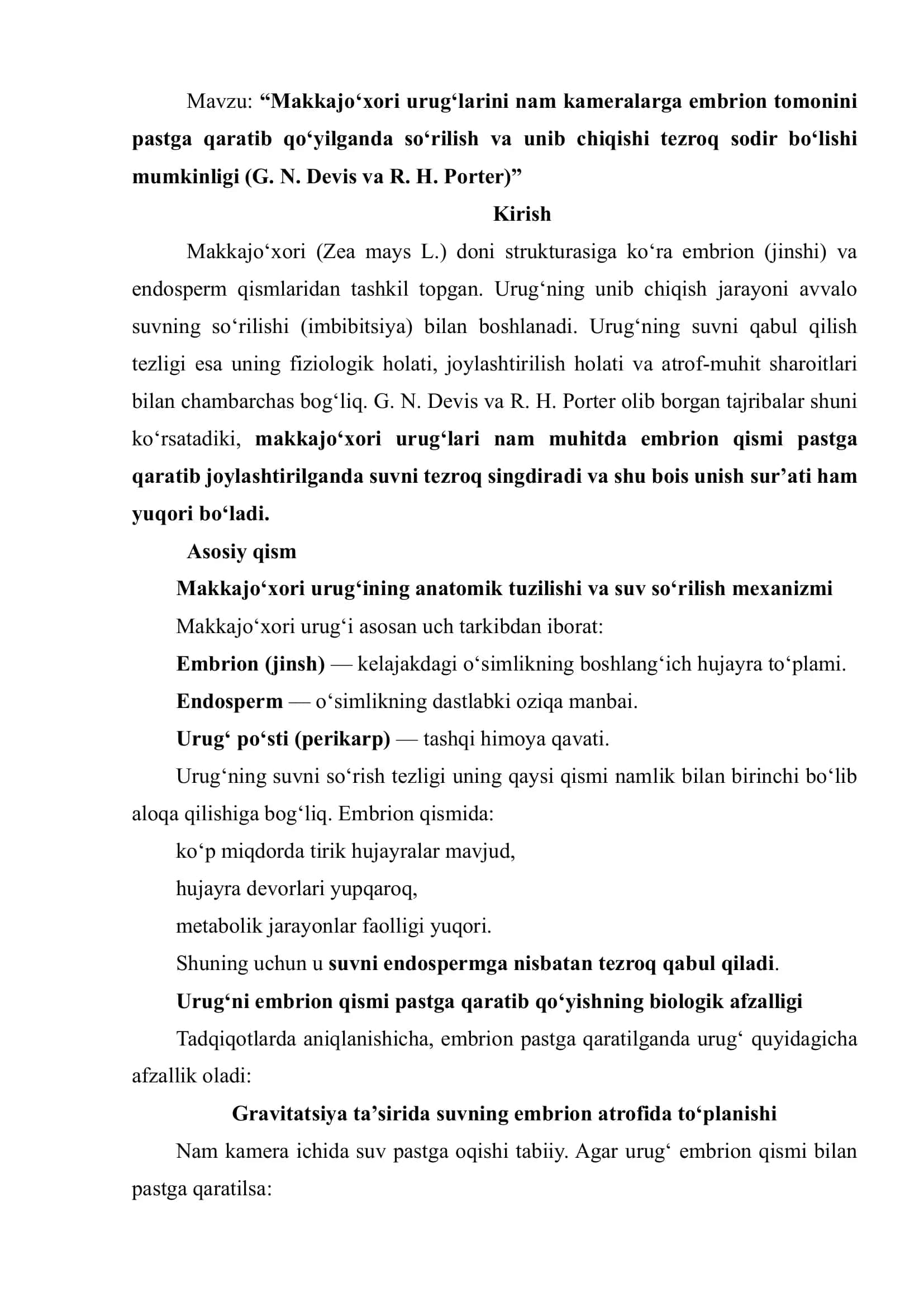 Makkajo'xori urug'lari
