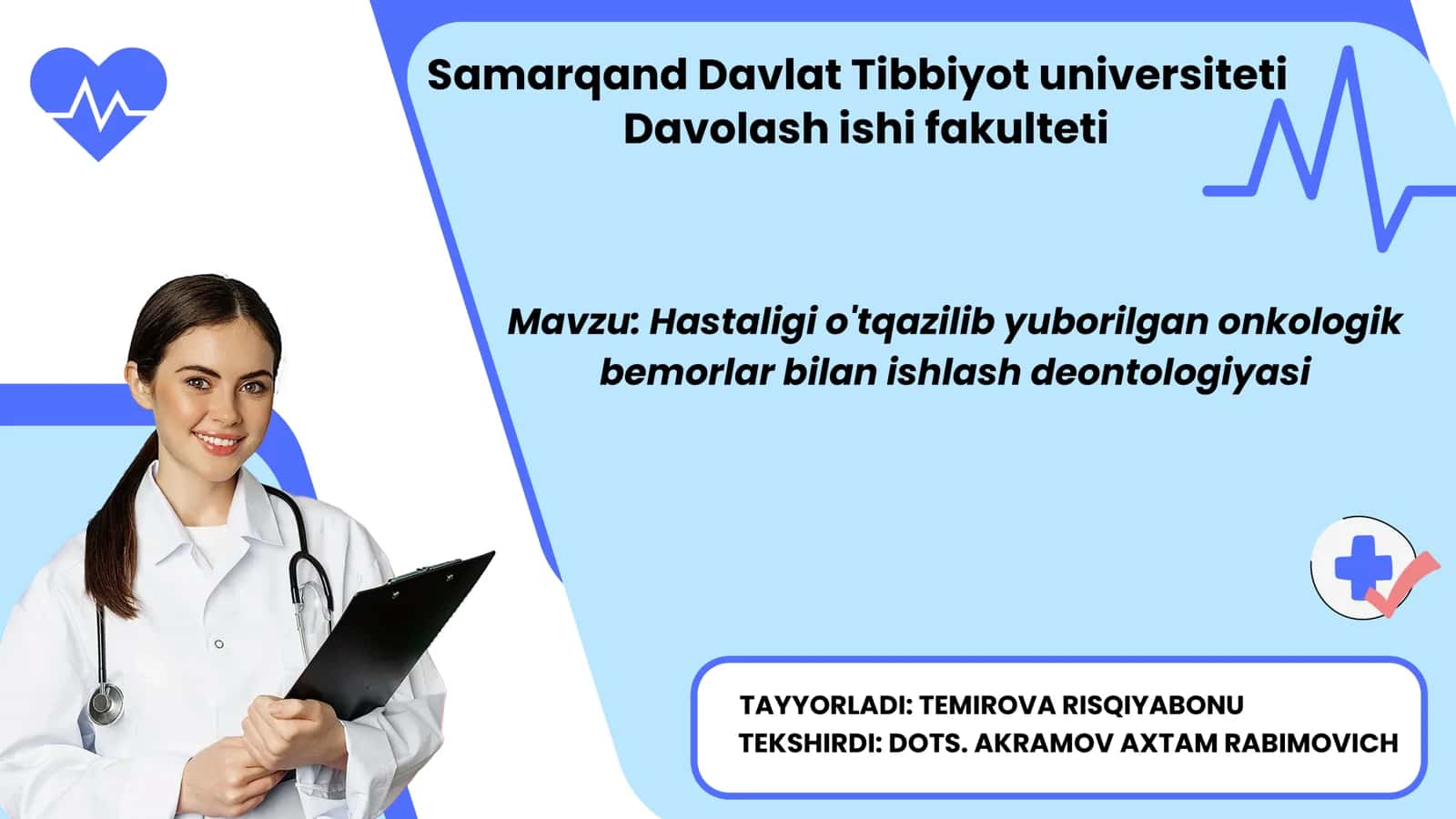 Onkologik bemorlarda deantologiya