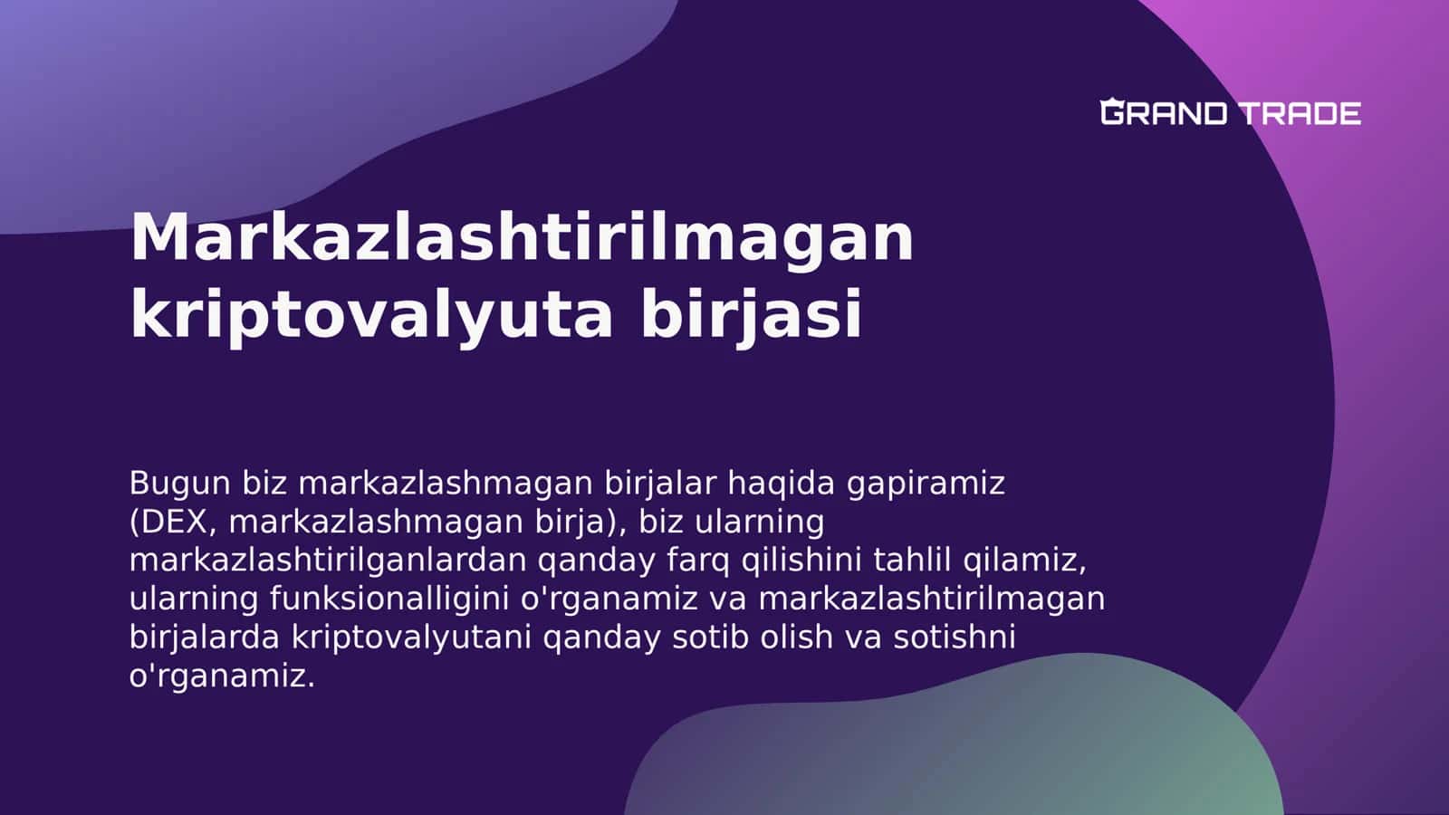 Markazlashtirilmagan kriptovalyuta birjasi