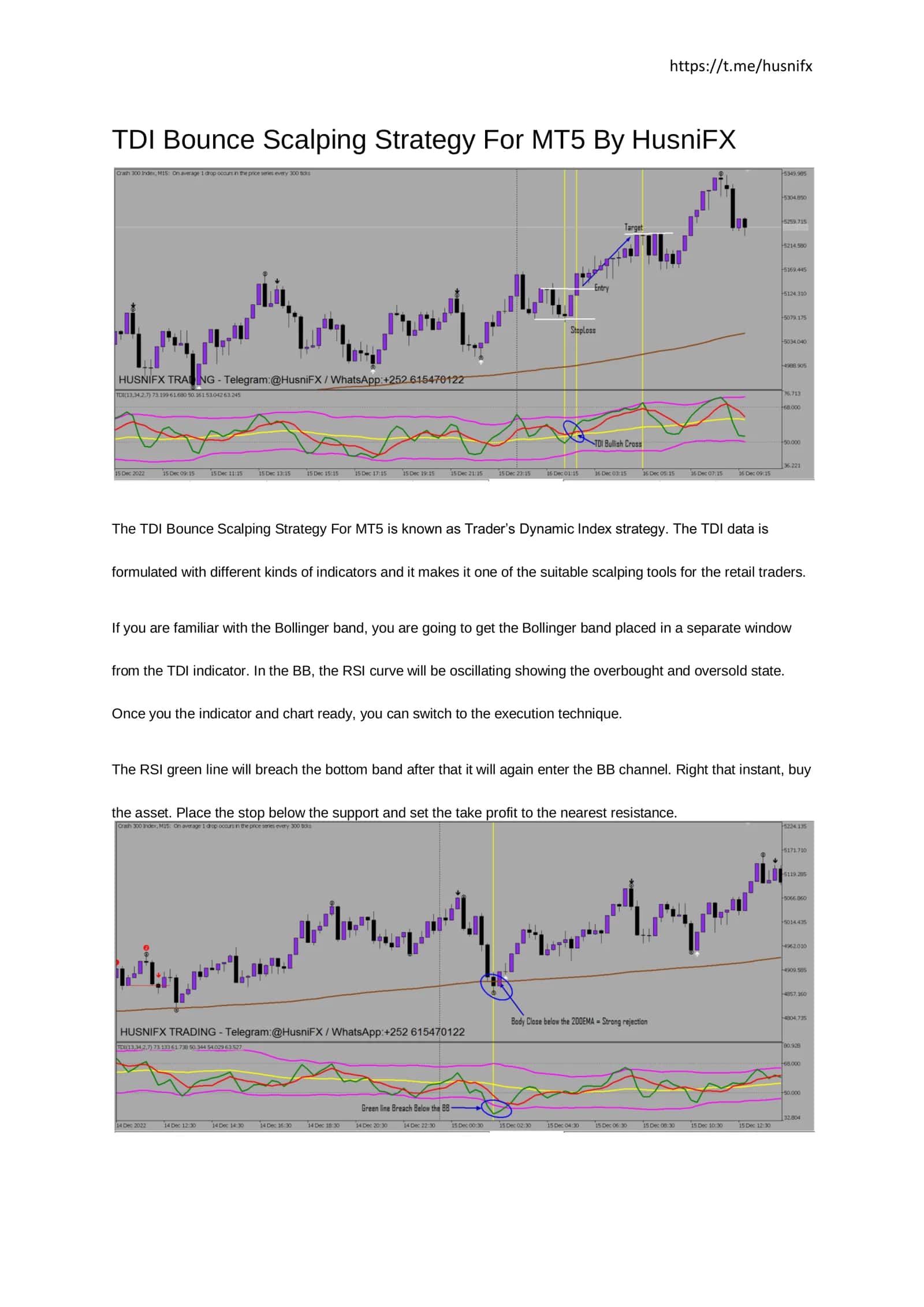 TDI Bounce Scalping Strategy For MT5 By HusniFX