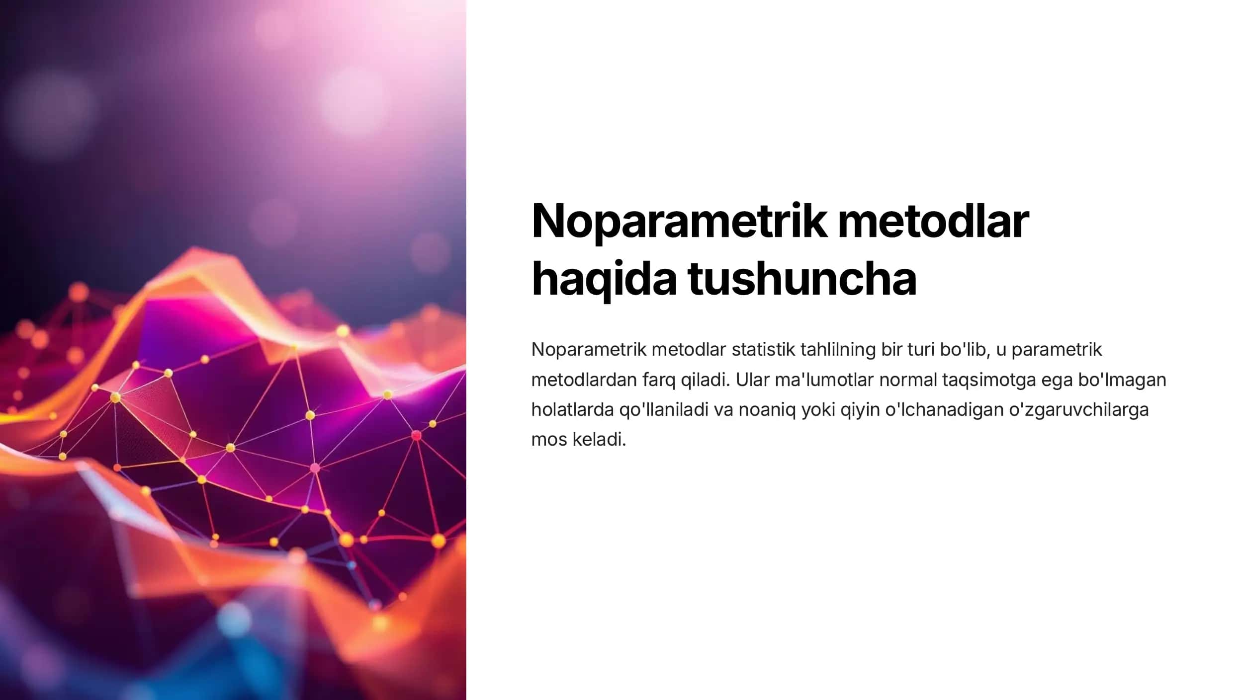 Noparametrik metodlar haqida tushuncha